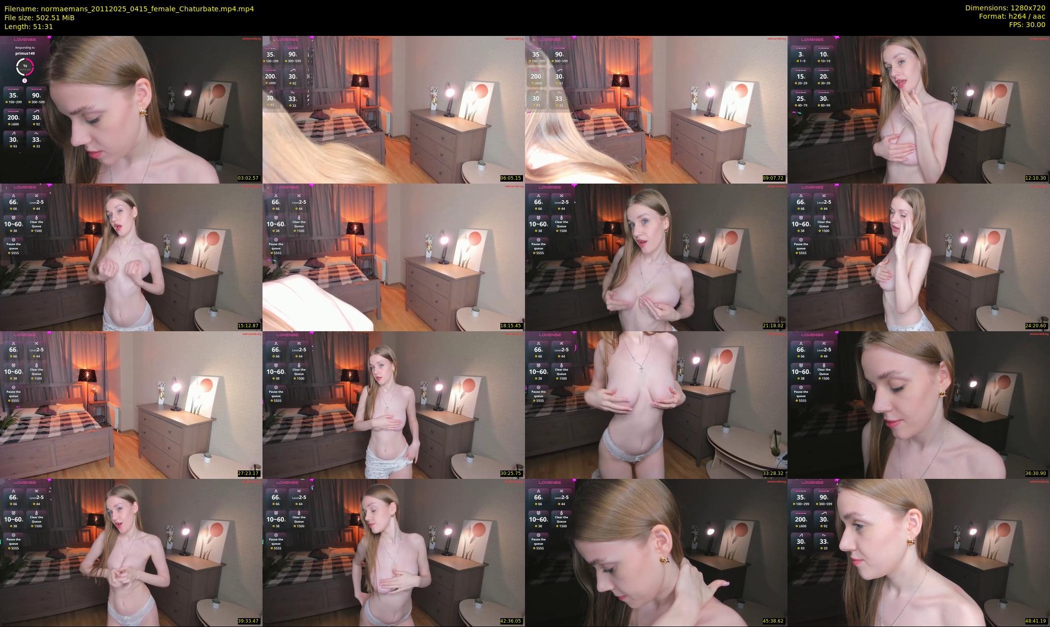 normaemans — 52 minute Chaturbate female cam show recording, 720p, Nov 20, 2025