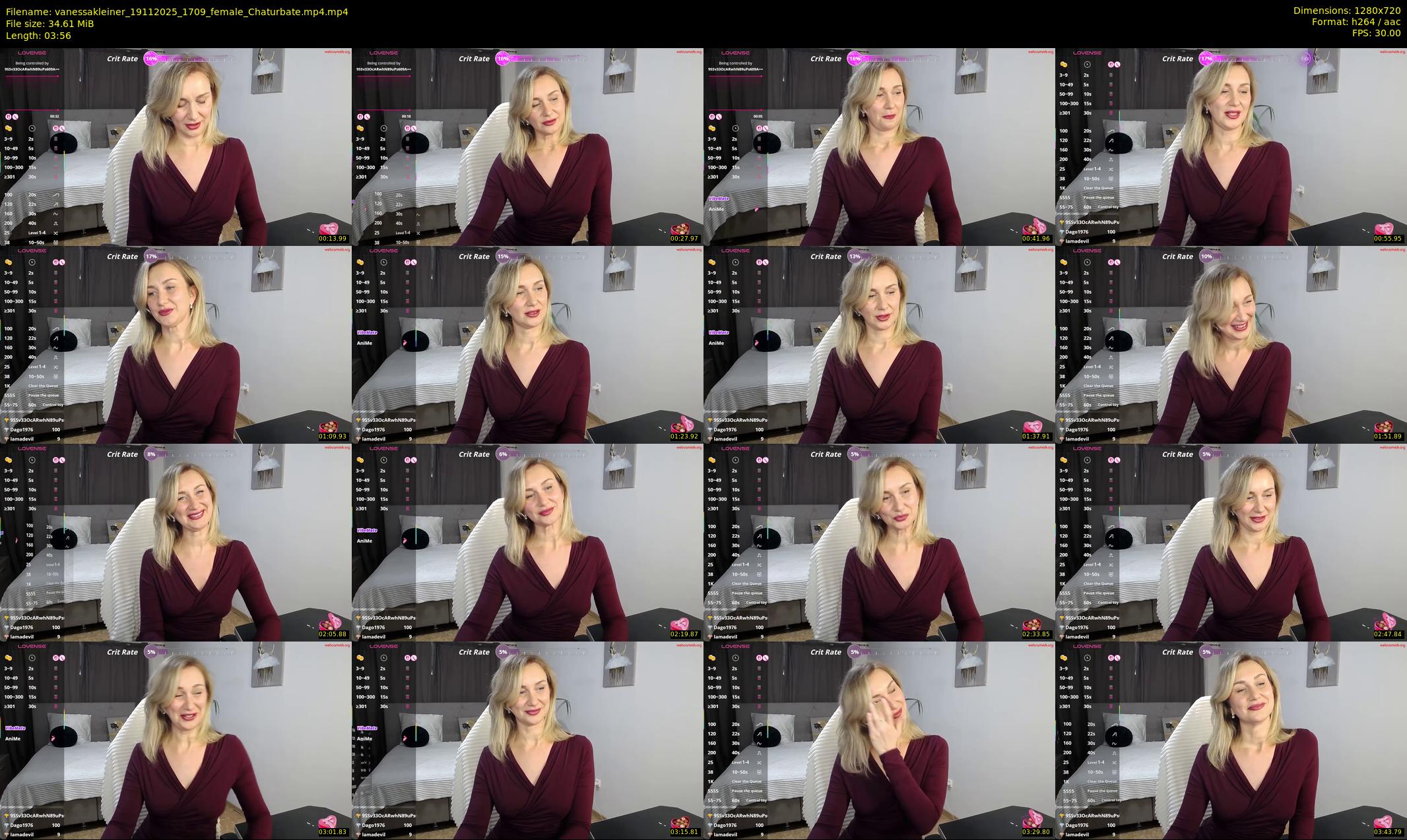 vanessakleiner — 4 minute Chaturbate female cam show recording, 720p, Nov 19, 2025