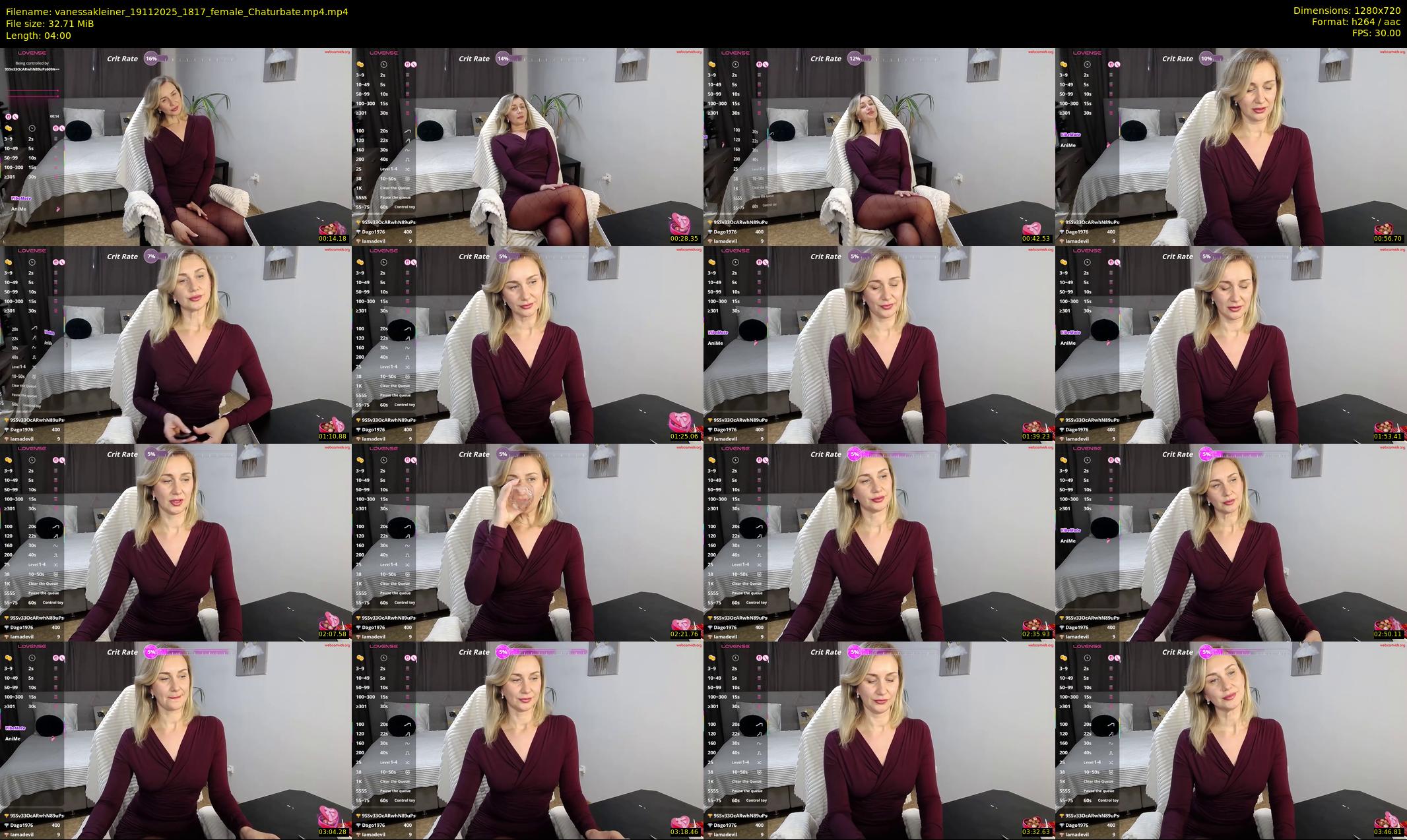 vanessakleiner — 4 minute Chaturbate female cam show recording, 720p, Nov 19, 2025