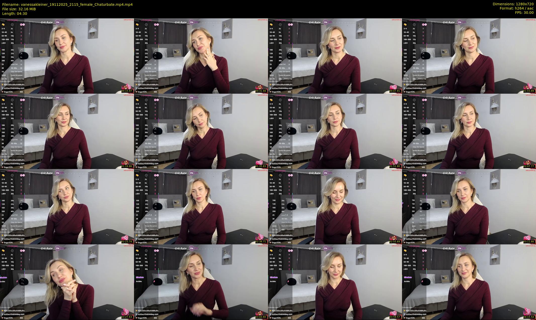 vanessakleiner — 5 minute Chaturbate female cam show recording, 720p, Nov 19, 2025