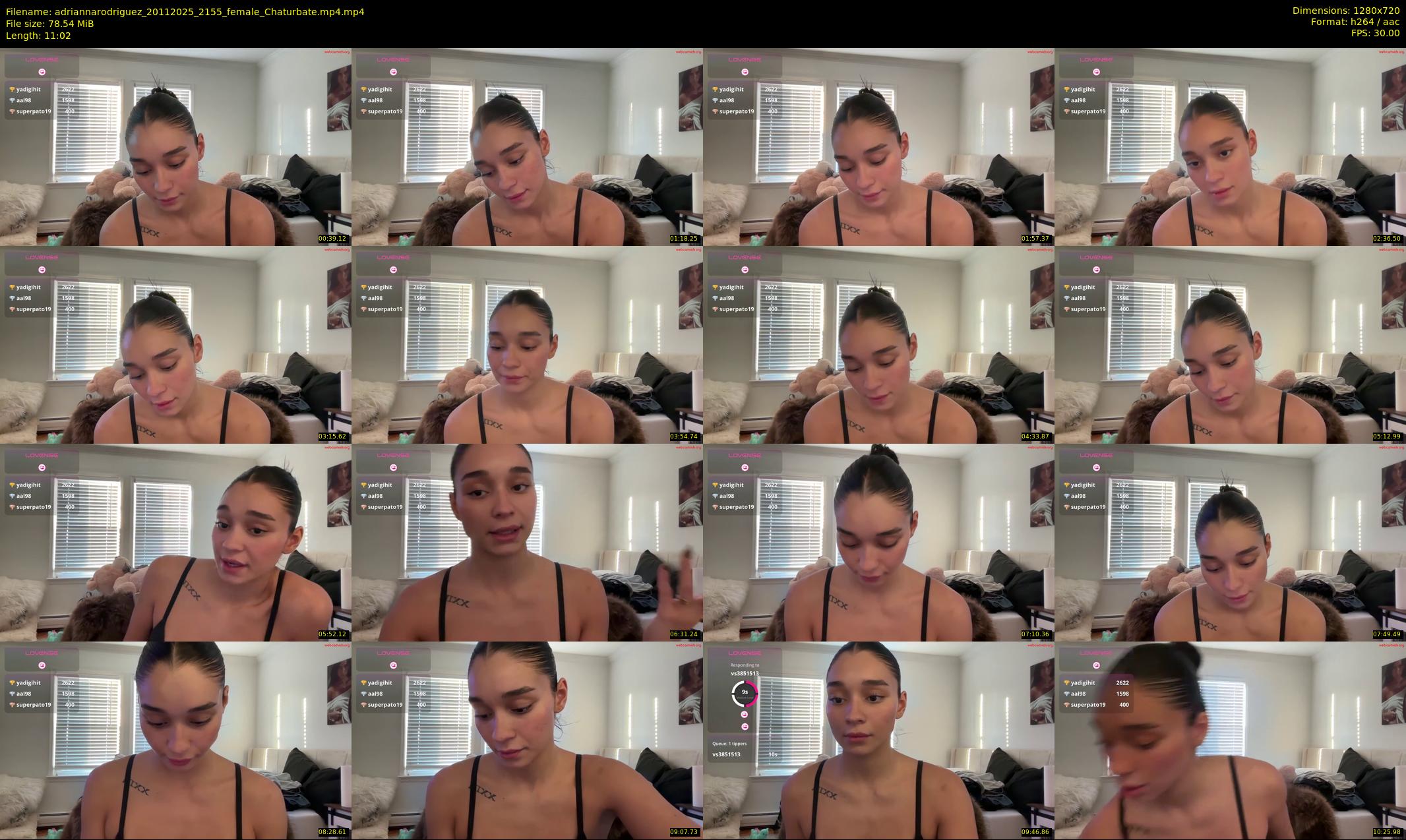 adriannarodriguez — 12 minute Chaturbate female cam show recording, 720p, Nov 20, 2025