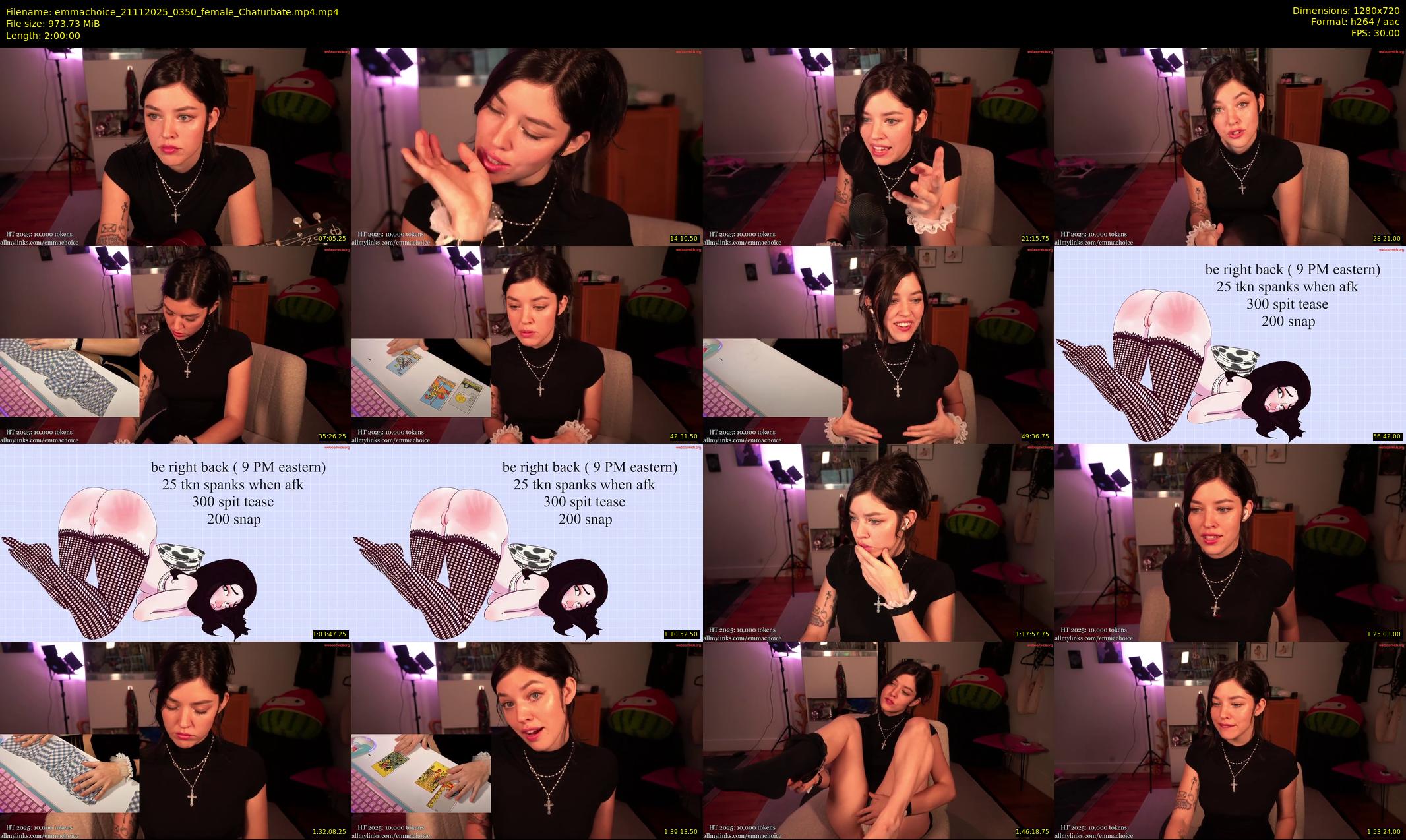 emmachoice — 120 minute Chaturbate female cam show recording, 720p, Nov 21, 2025
