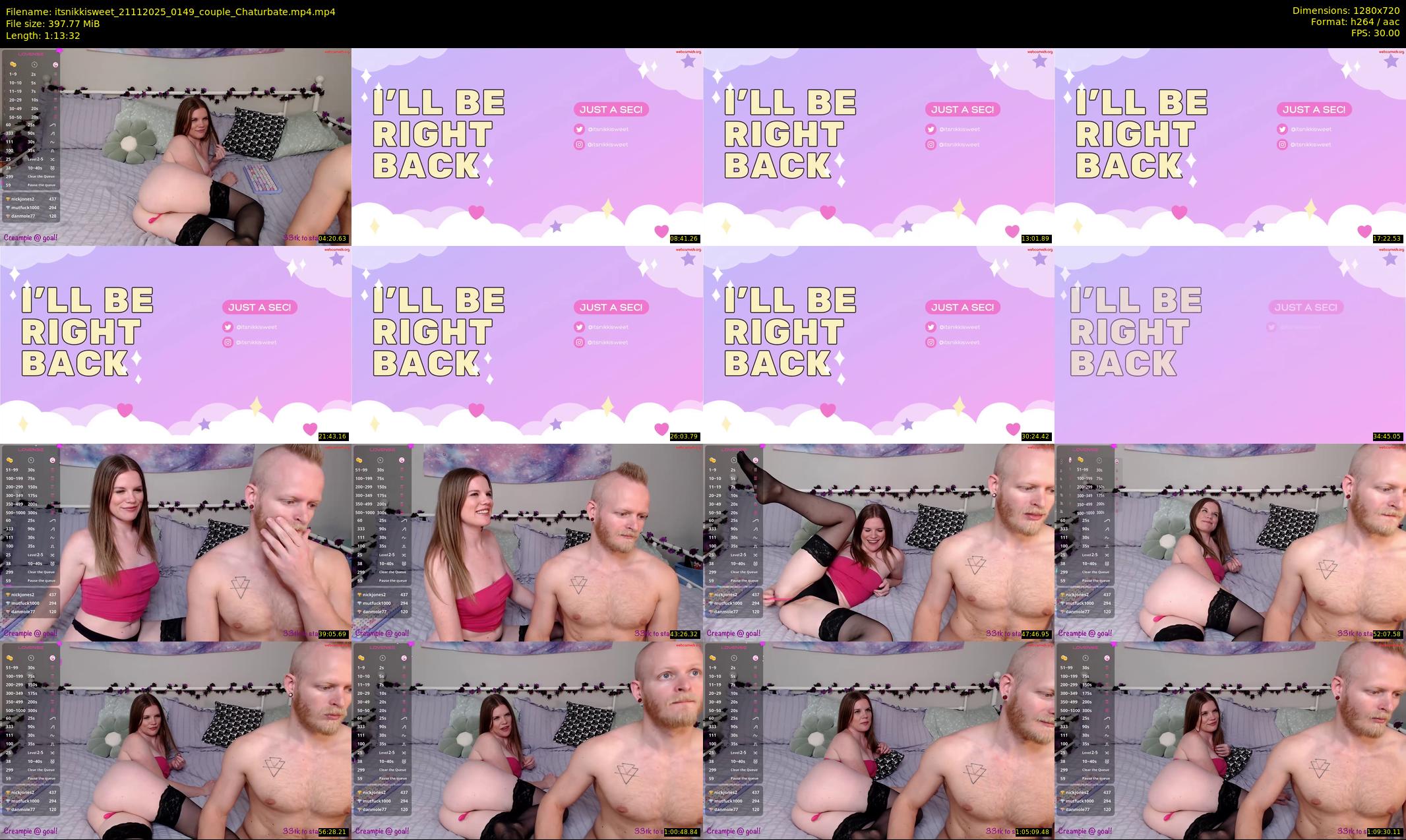 itsnikkisweet — 74 minute Chaturbate couple cam show recording, 720p, Nov 21, 2025