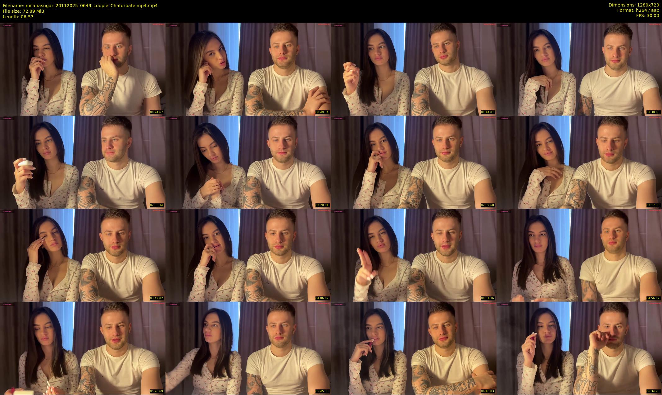 milanasugar — 7 minute Chaturbate couple cam show recording, 720p, Nov 20, 2025