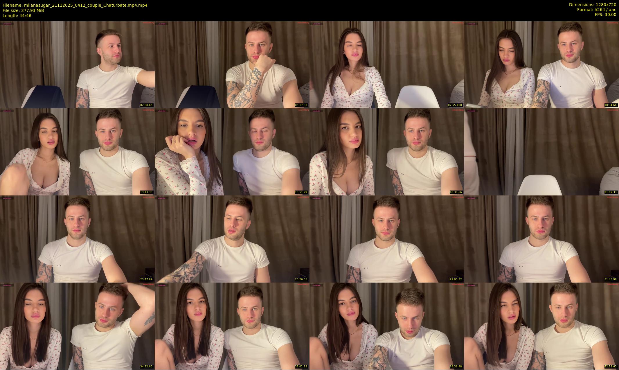milanasugar — 45 minute Chaturbate couple cam show recording, 720p, Nov 21, 2025