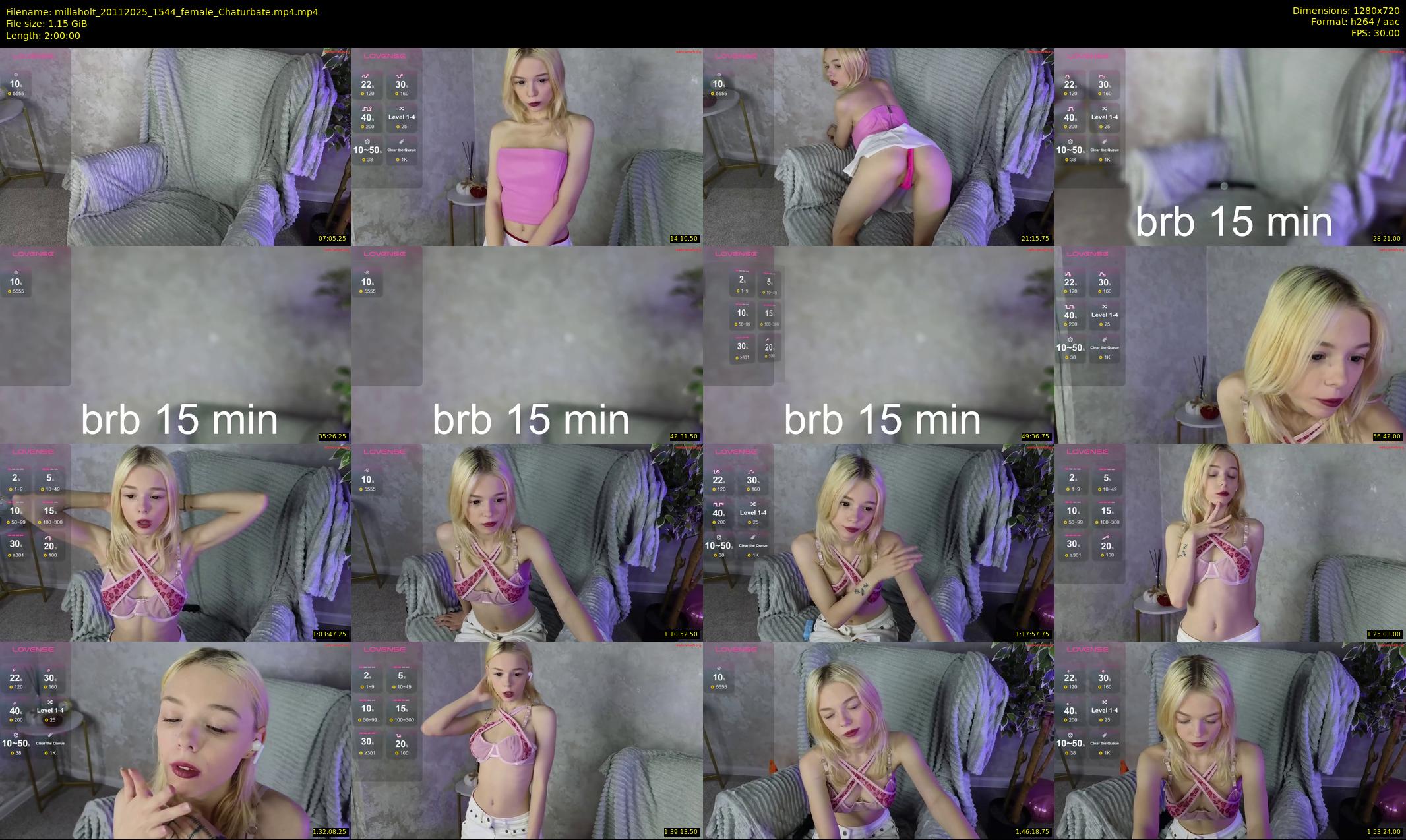 millaholt — 120 minute Chaturbate female cam show recording, 720p, Nov 20, 2025