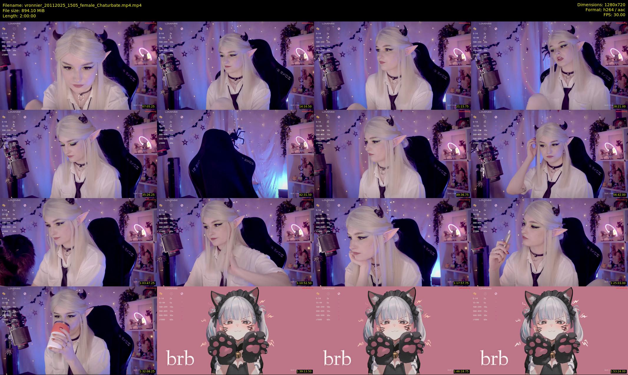 vronnier — 120 minute Chaturbate female cam show recording, 720p, Nov 20, 2025