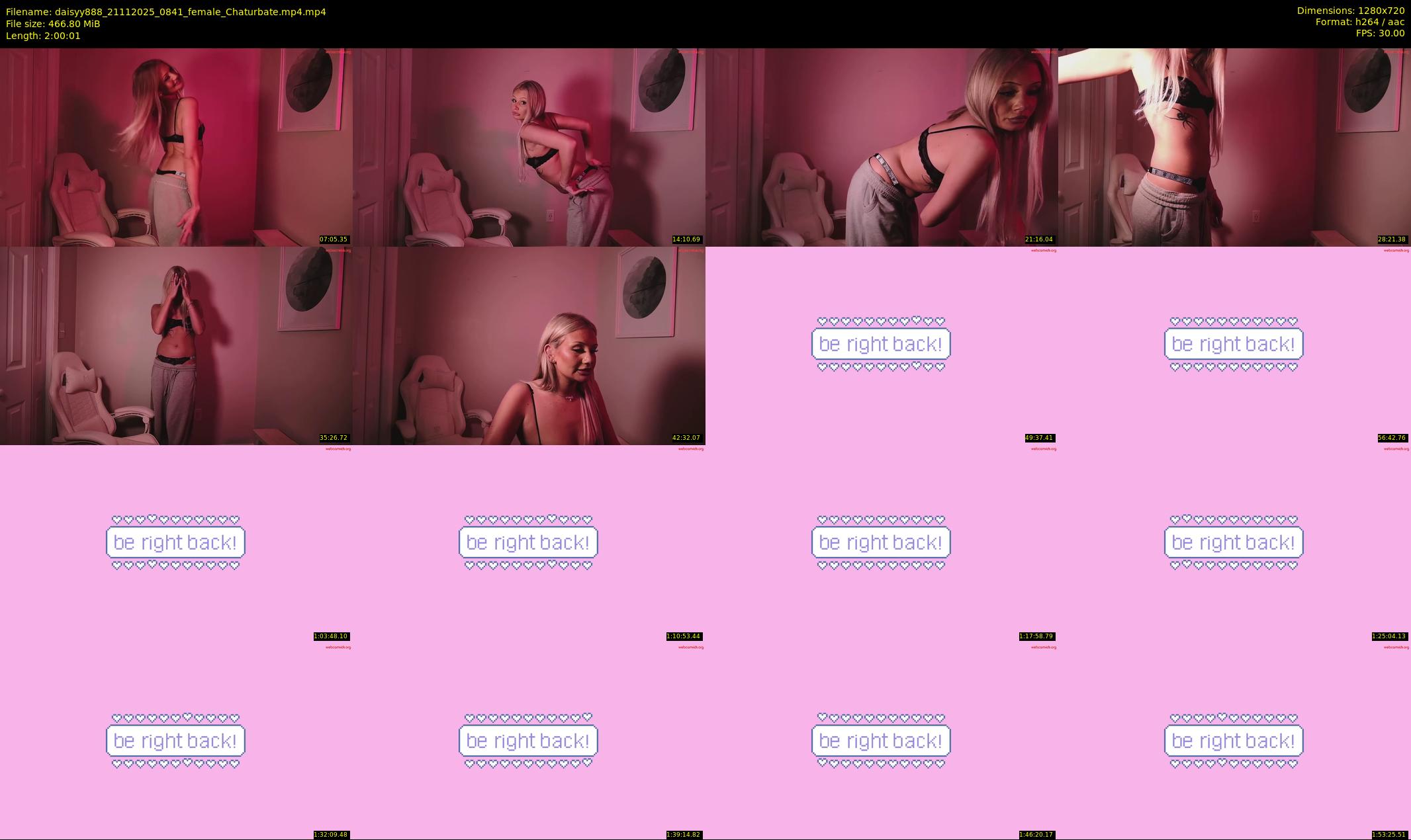 daisyy888 — 121 minute Chaturbate couple cam show recording, 720p, Nov 21, 2025