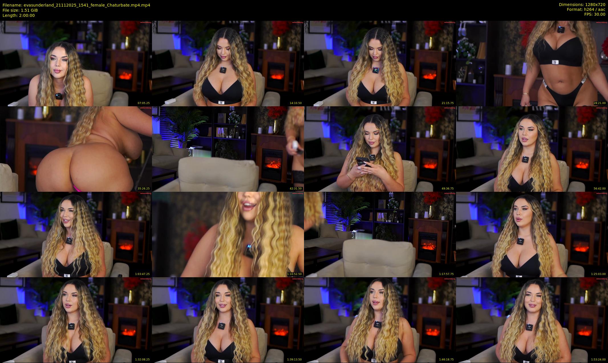 evasunderland — 120 minute Chaturbate female cam show recording, 720p, Nov 21, 2025