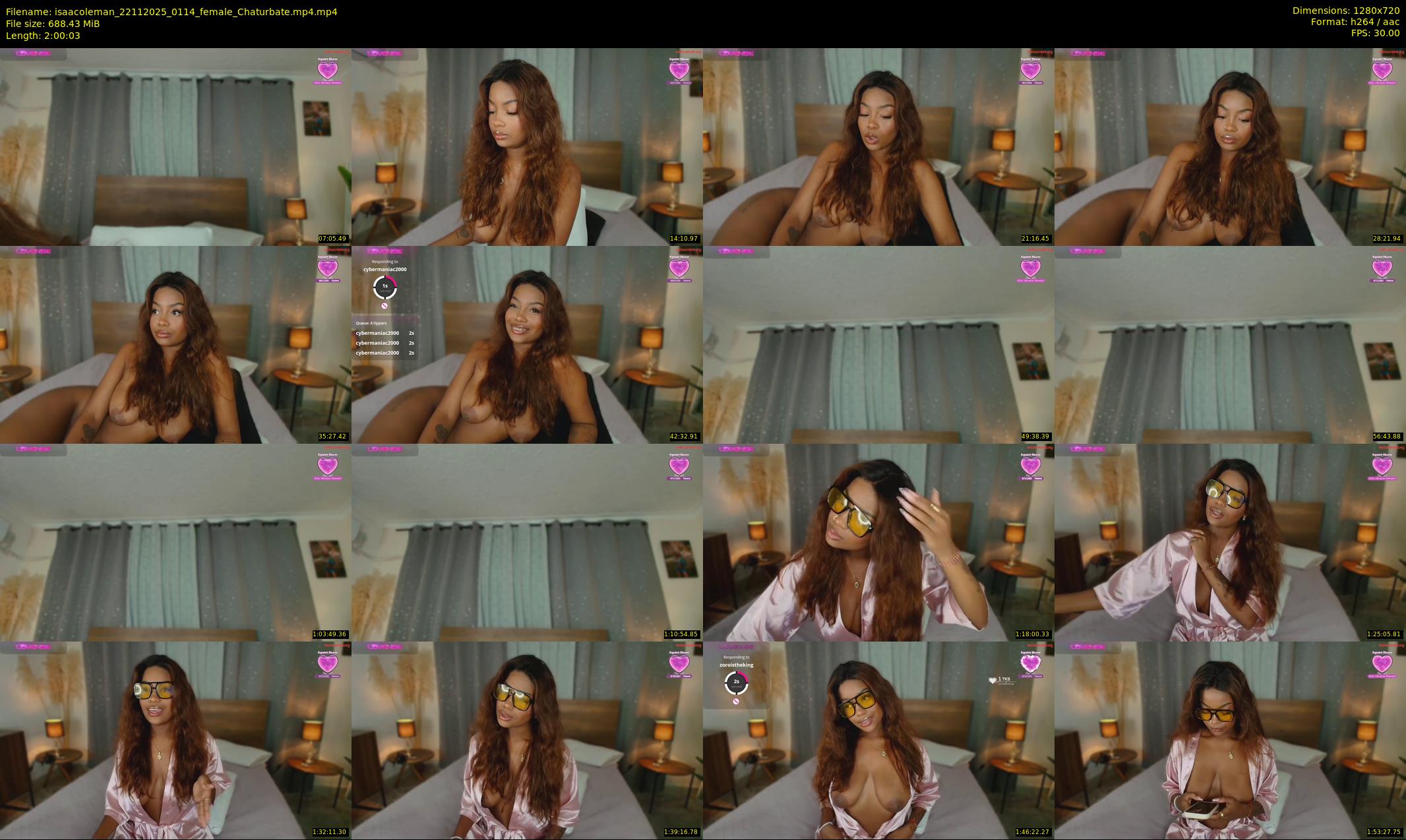 isaacoleman — 121 minute Chaturbate female cam show recording, 720p, Nov 22, 2025