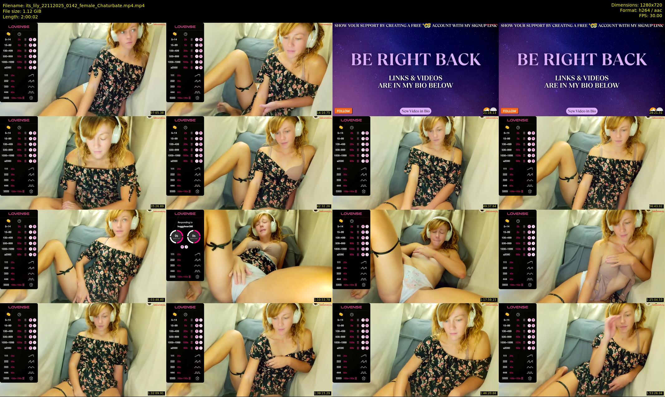 its_lily — 121 minute Chaturbate female cam show recording, 720p, Nov 22, 2025