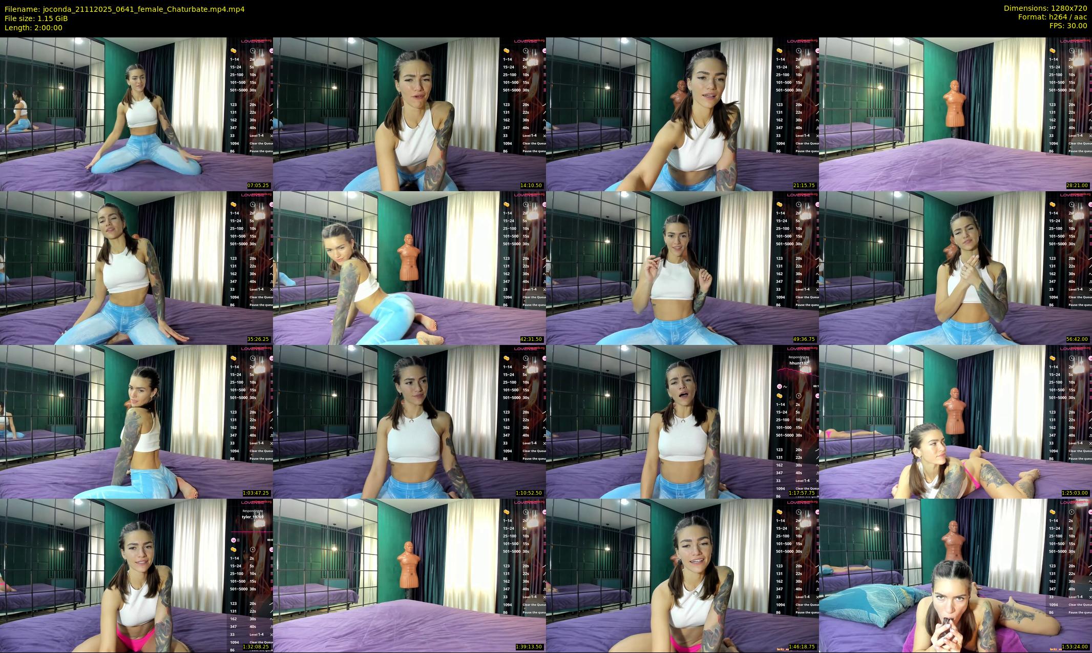 joconda — 120 minute Chaturbate female cam show recording, 720p, Nov 21, 2025