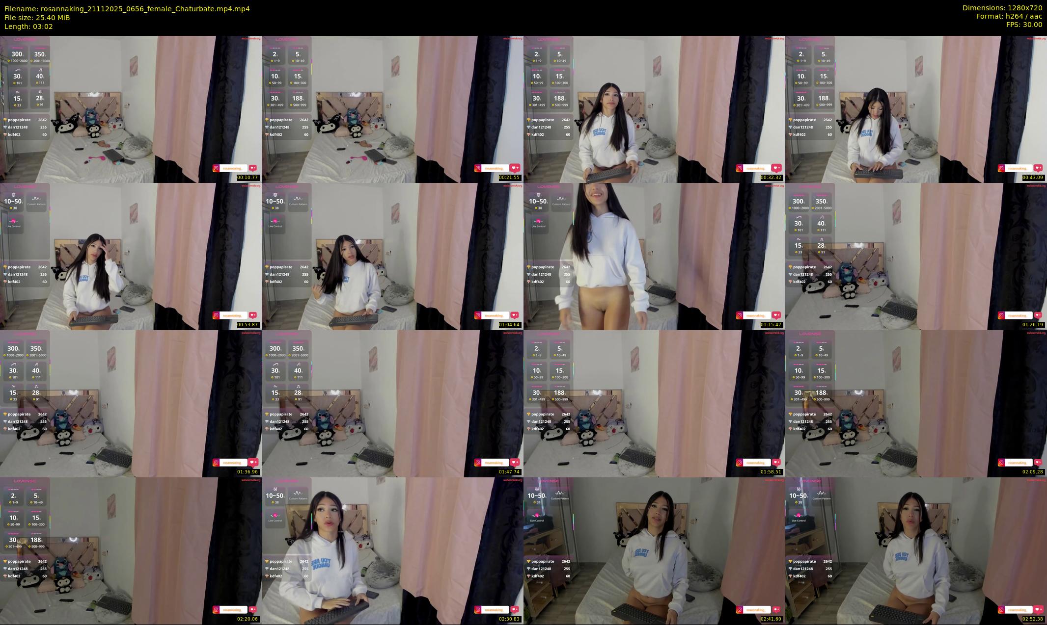 rosannaking — 4 minute Chaturbate female cam show recording, 720p, Nov 21, 2025