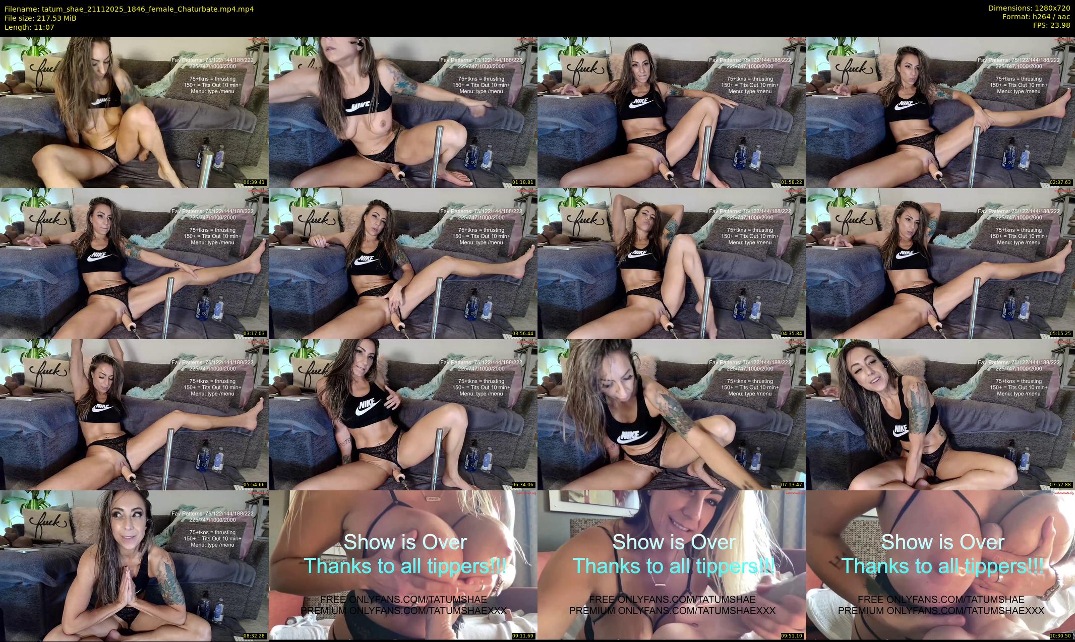 tatum_shae — 12 minute Chaturbate female cam show recording, 720p, Nov 21, 2025