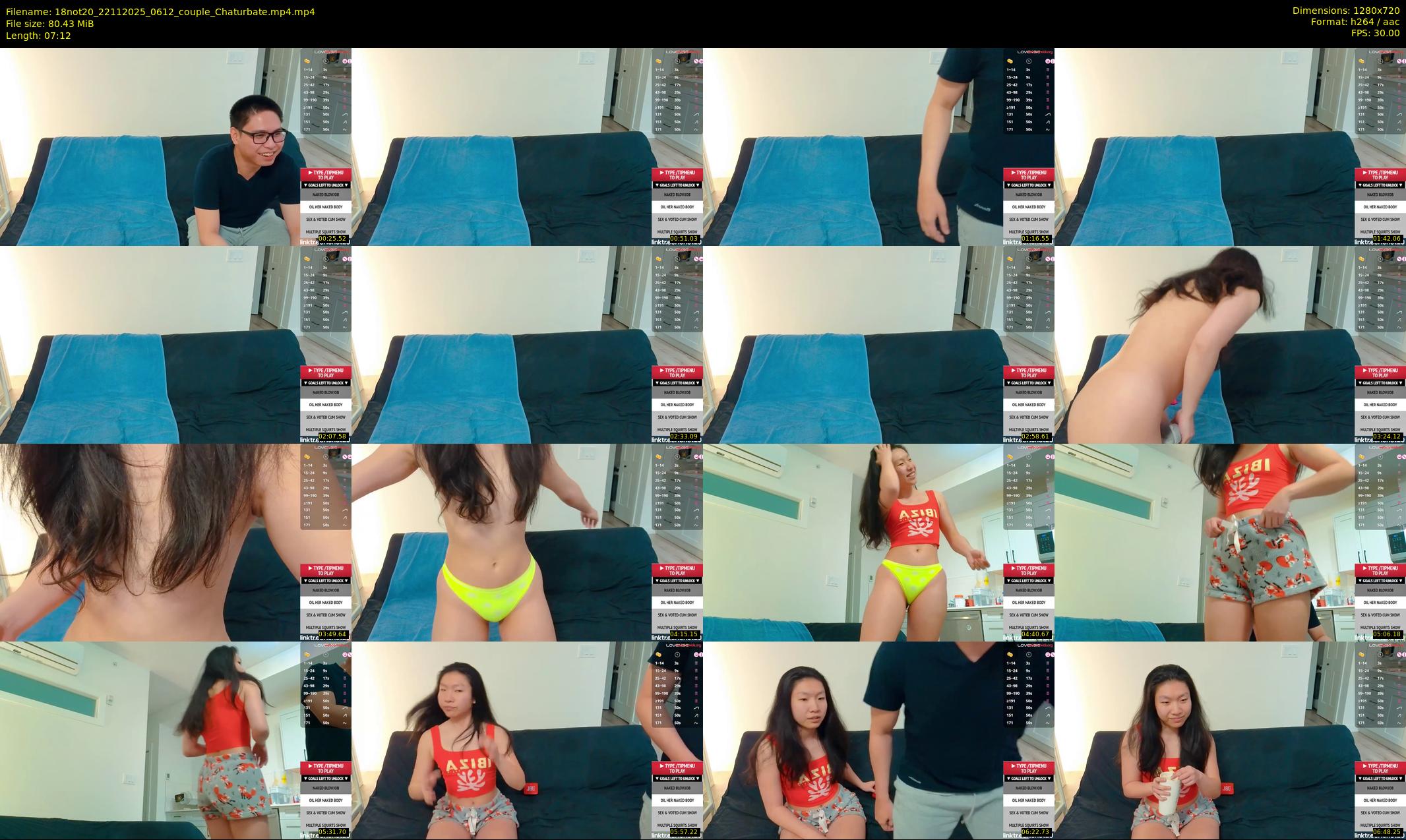18not20 — 8 minute Chaturbate couple cam show recording, 720p, Nov 22, 2025