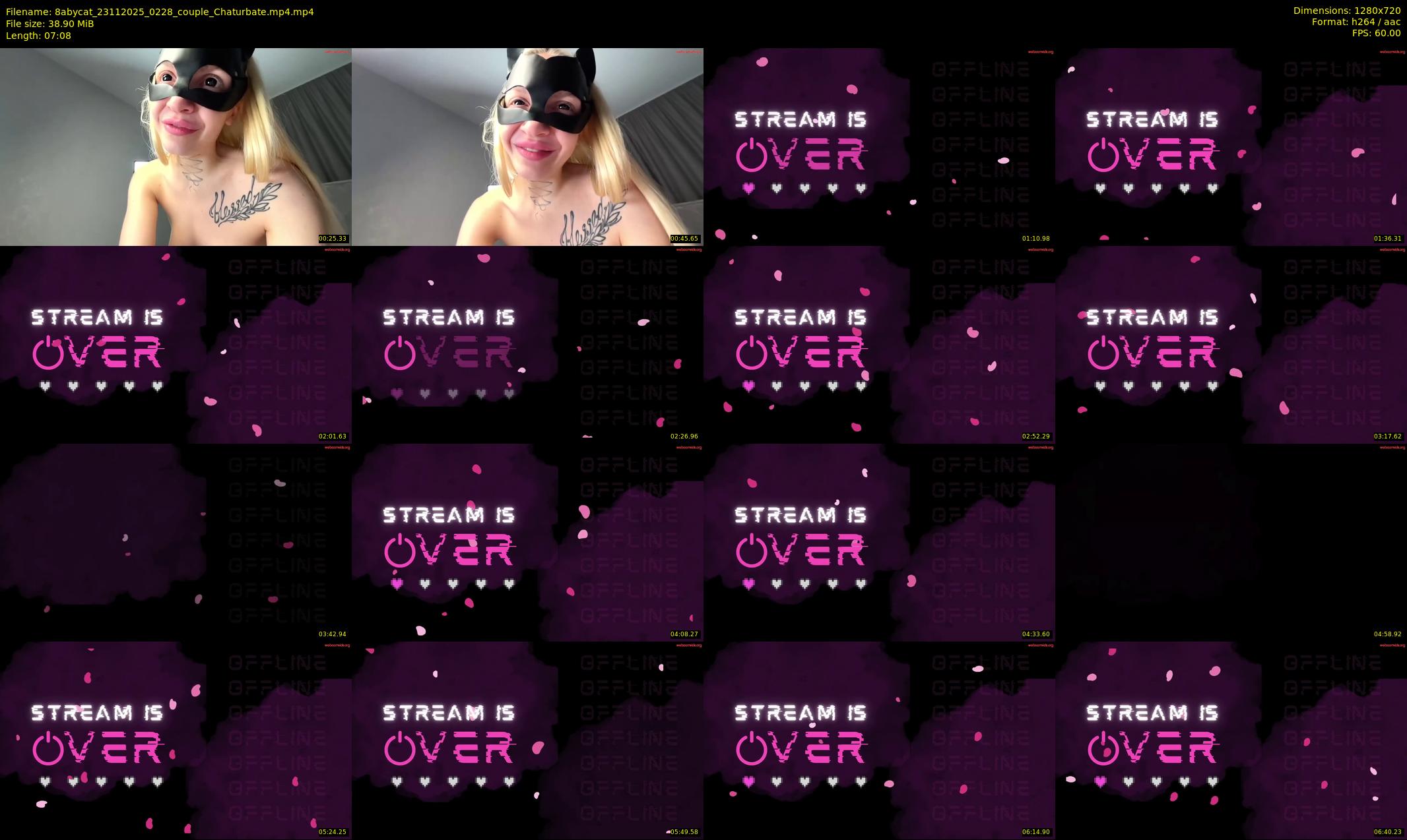 8abycat — 8 minute Chaturbate couple cam show recording, 720p, Nov 23, 2025