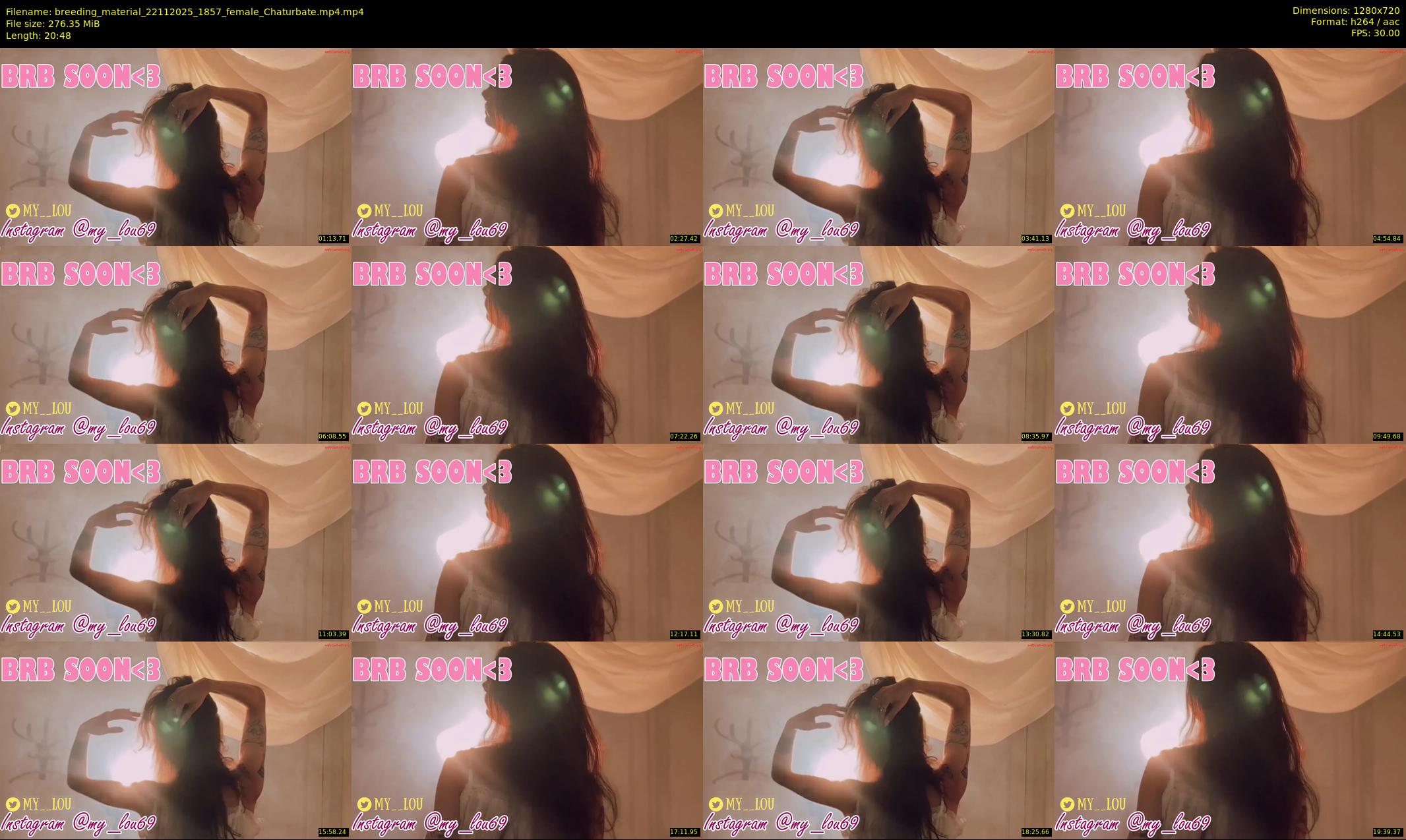 breeding_material — 21 minute Chaturbate female cam show recording, 720p, Nov 22, 2025