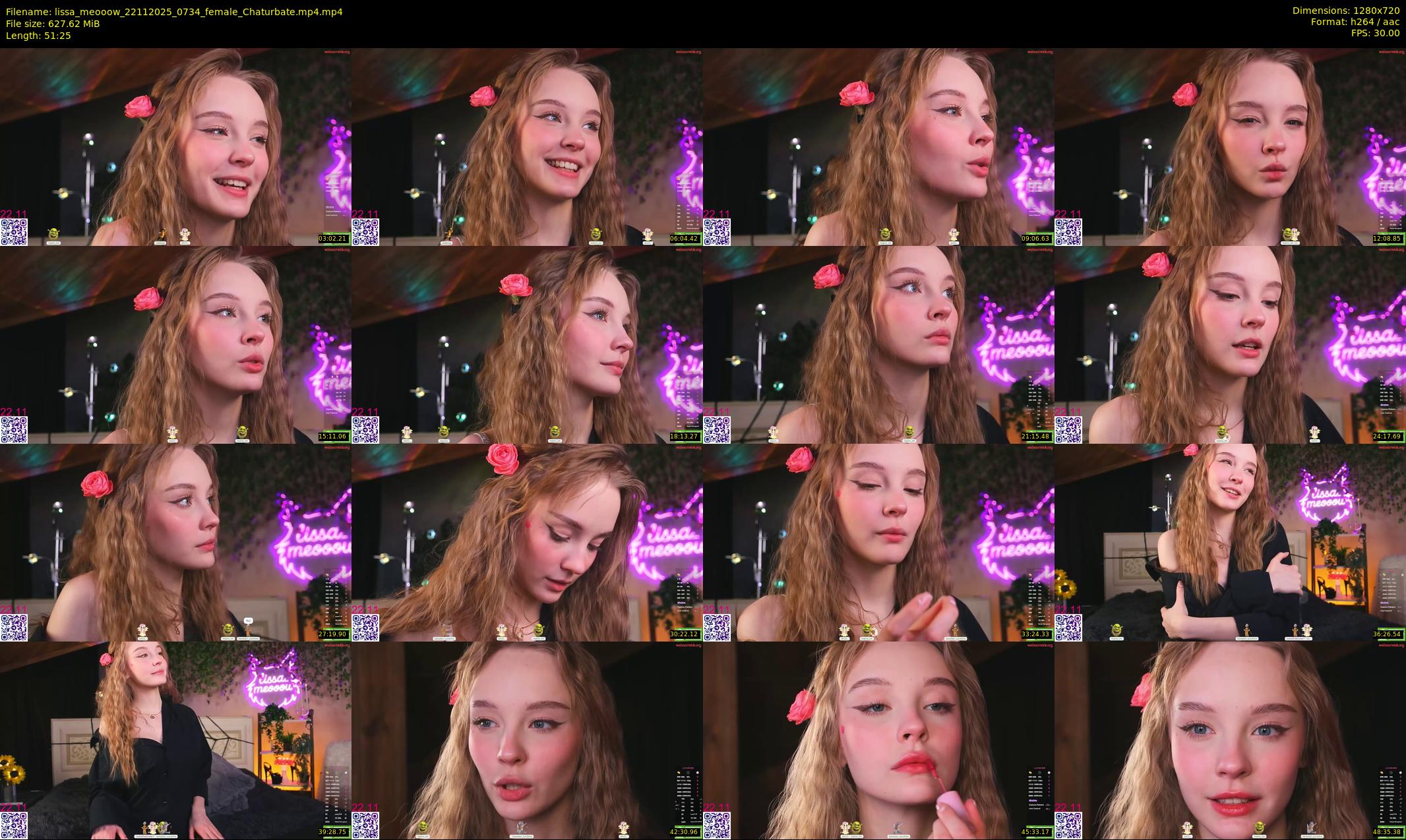 lissa_meooow — 52 minute Chaturbate female cam show recording, 720p, Nov 22, 2025