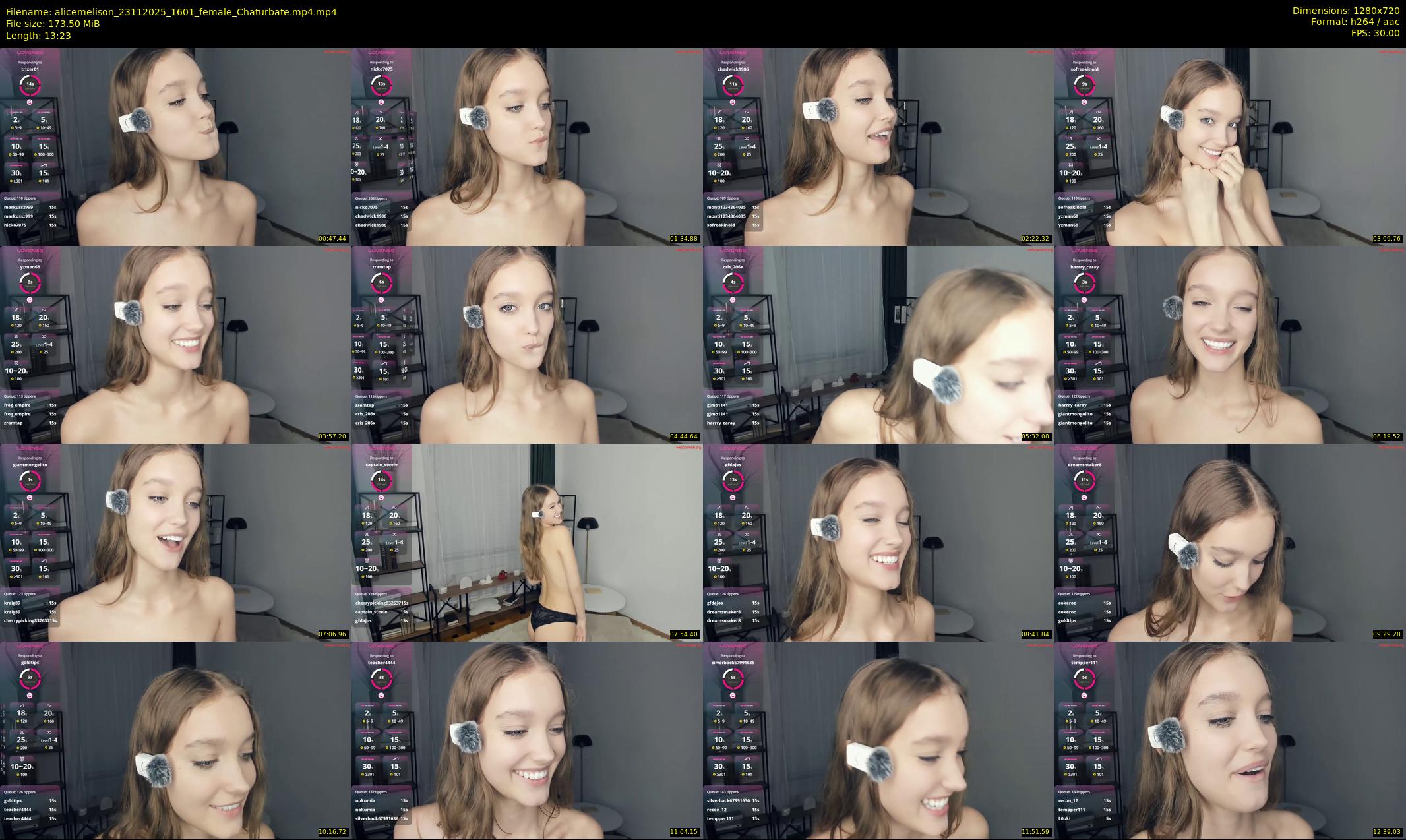 alicemelison — 14 minute Chaturbate female cam show recording, 720p, Nov 23, 2025