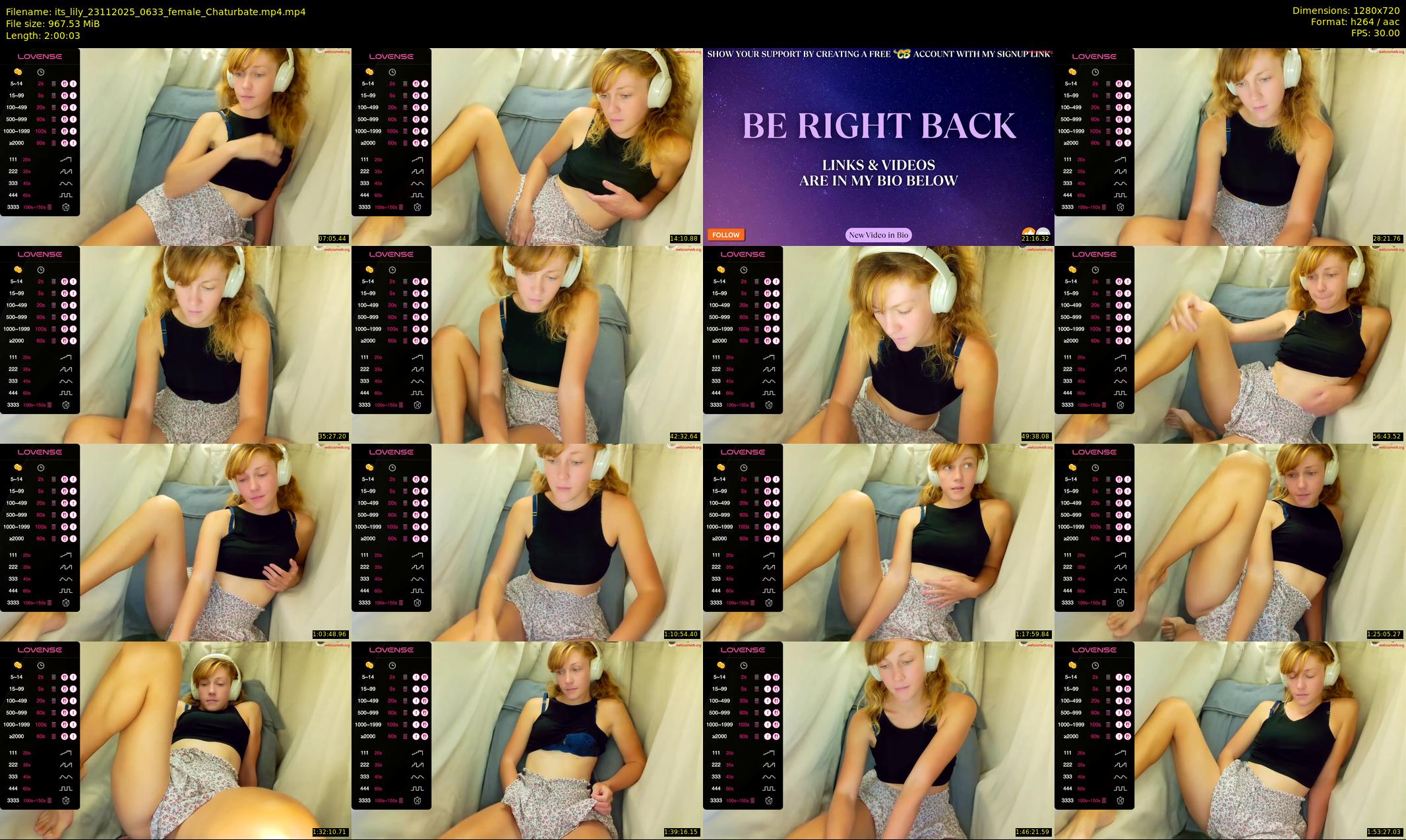 its_lily — 121 minute Chaturbate female cam show recording, 720p, Nov 23, 2025