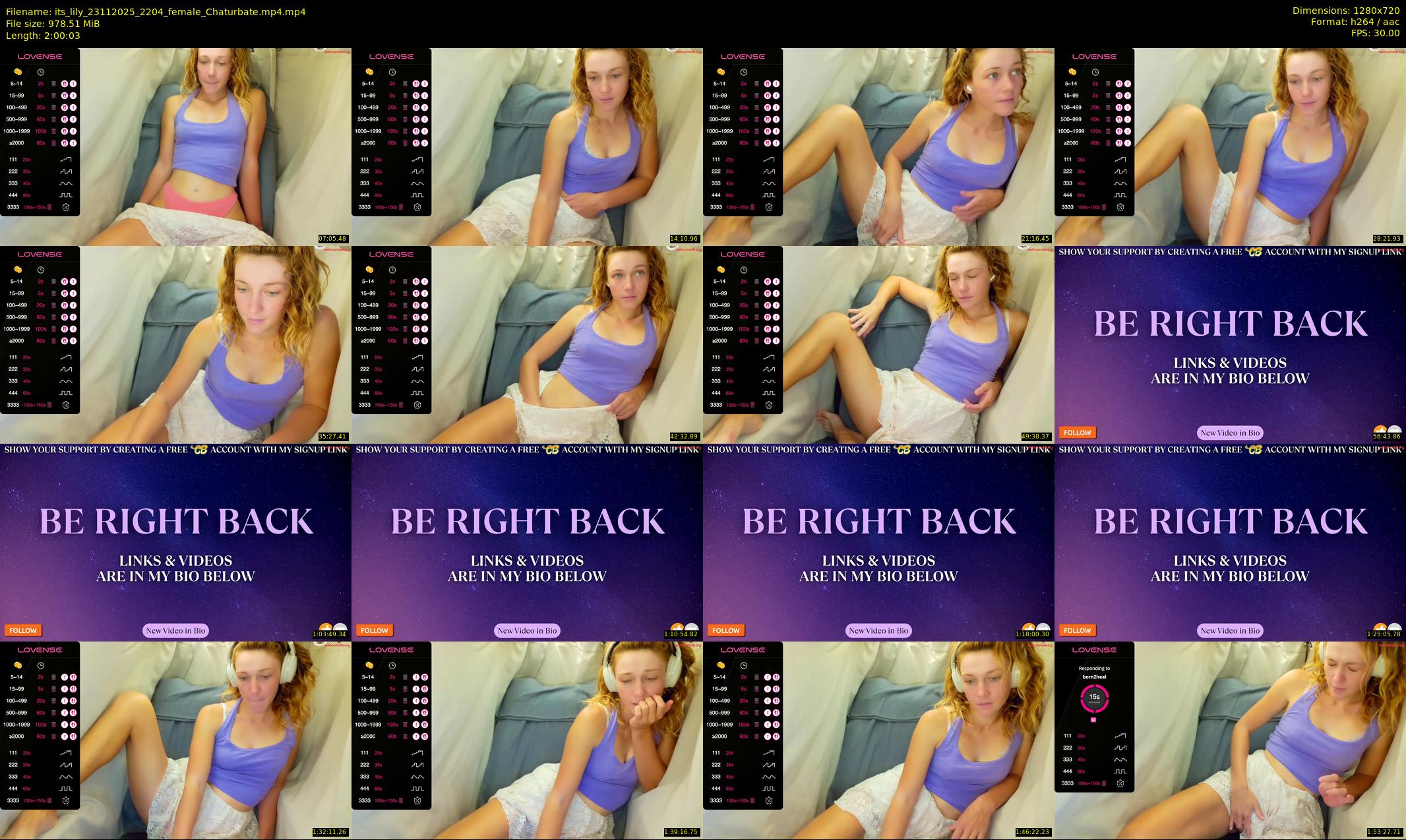 its_lily — 121 minute Chaturbate female cam show recording, 720p, Nov 23, 2025
