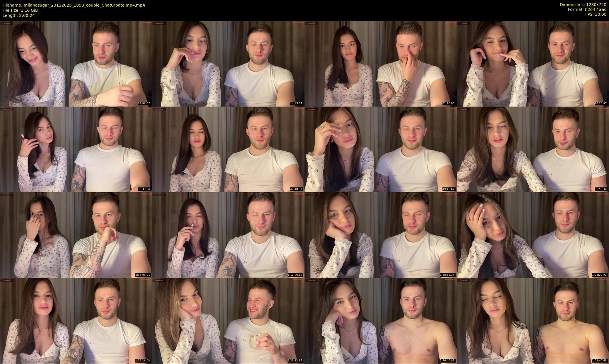 milanasugar — 121 minute Chaturbate couple cam show recording, 720p, Nov 23, 2025