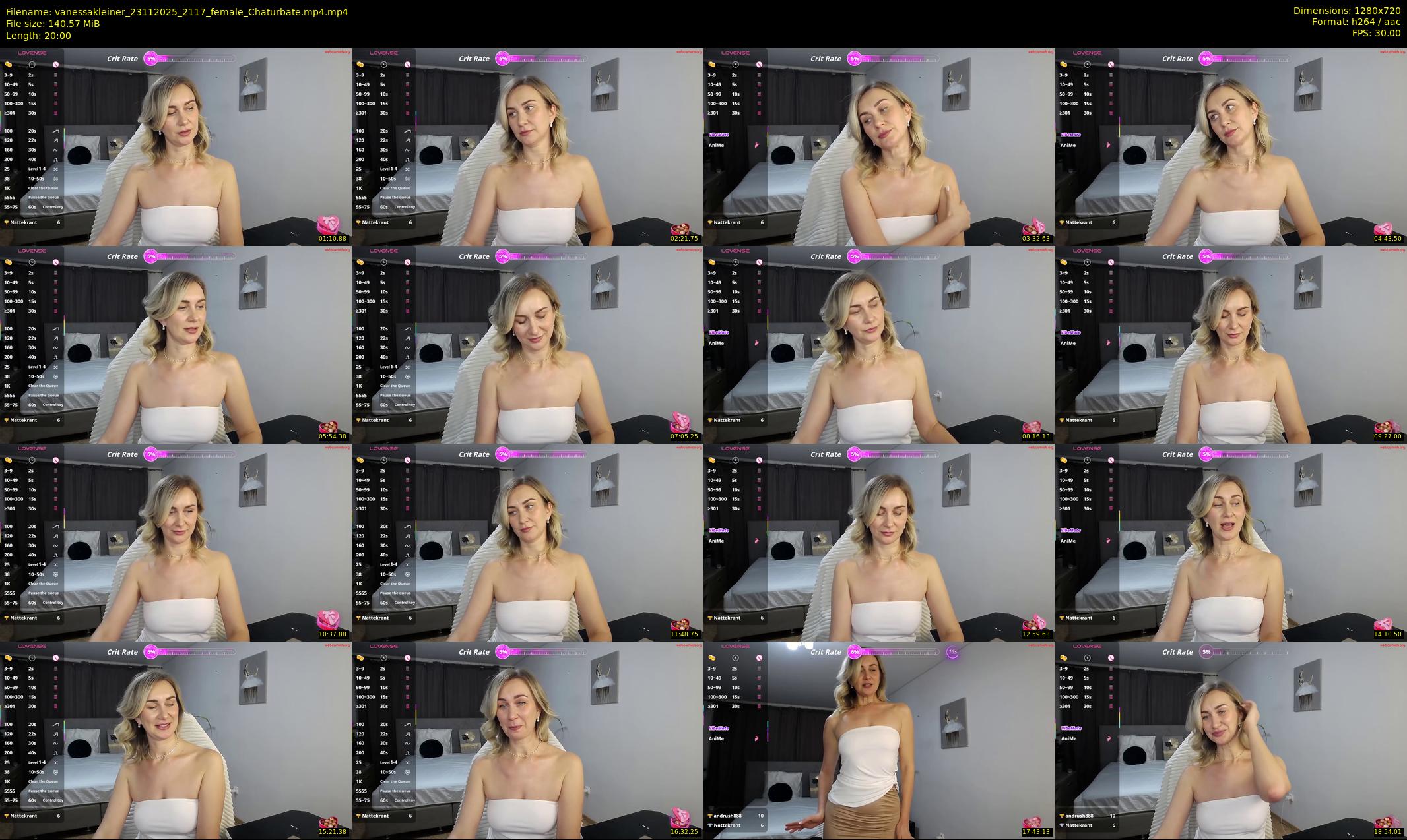 vanessakleiner — 20 minute Chaturbate female cam show recording, 720p, Nov 23, 2025