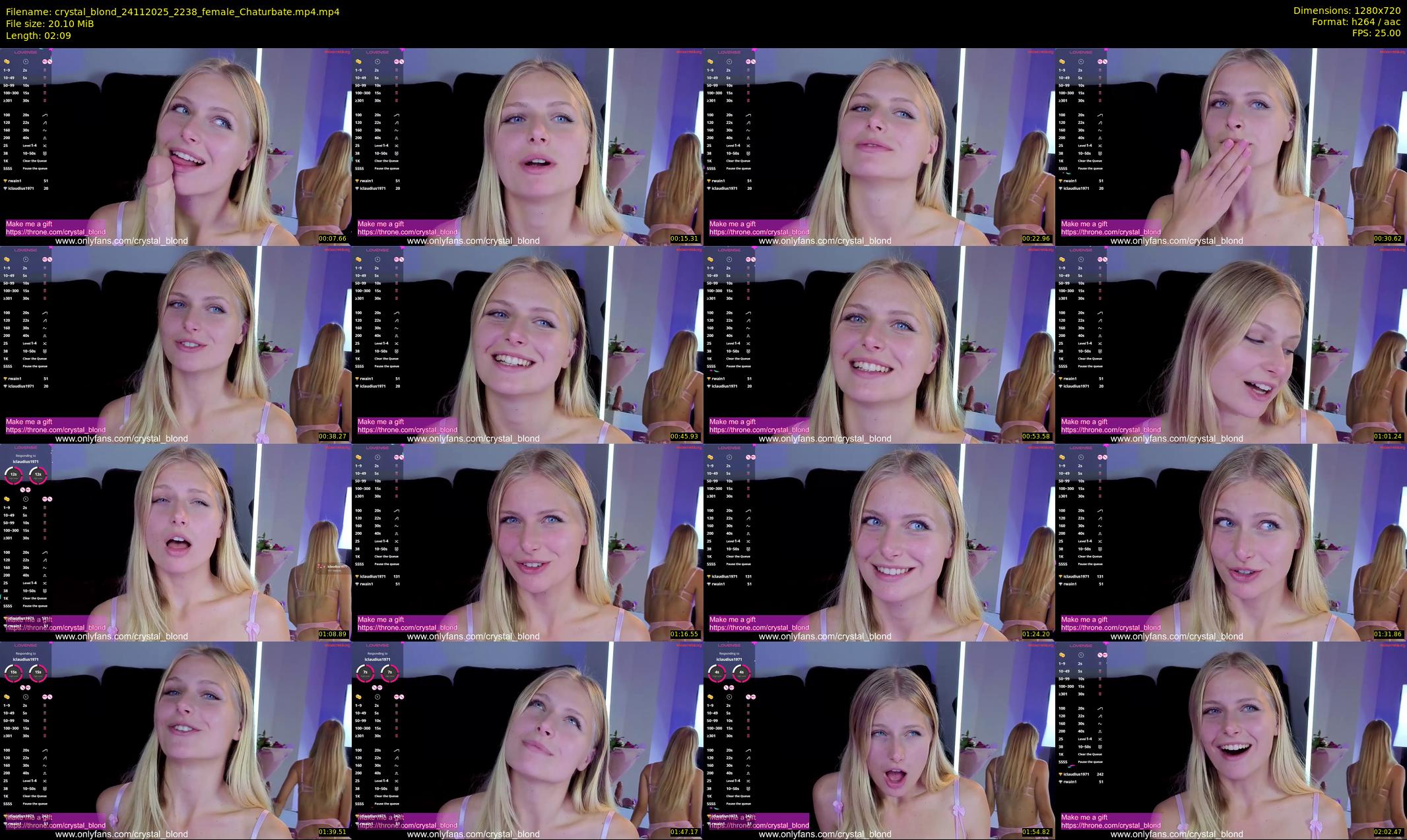 crystal_blond — 3 minute Chaturbate female cam show recording, 720p, Nov 24, 2025