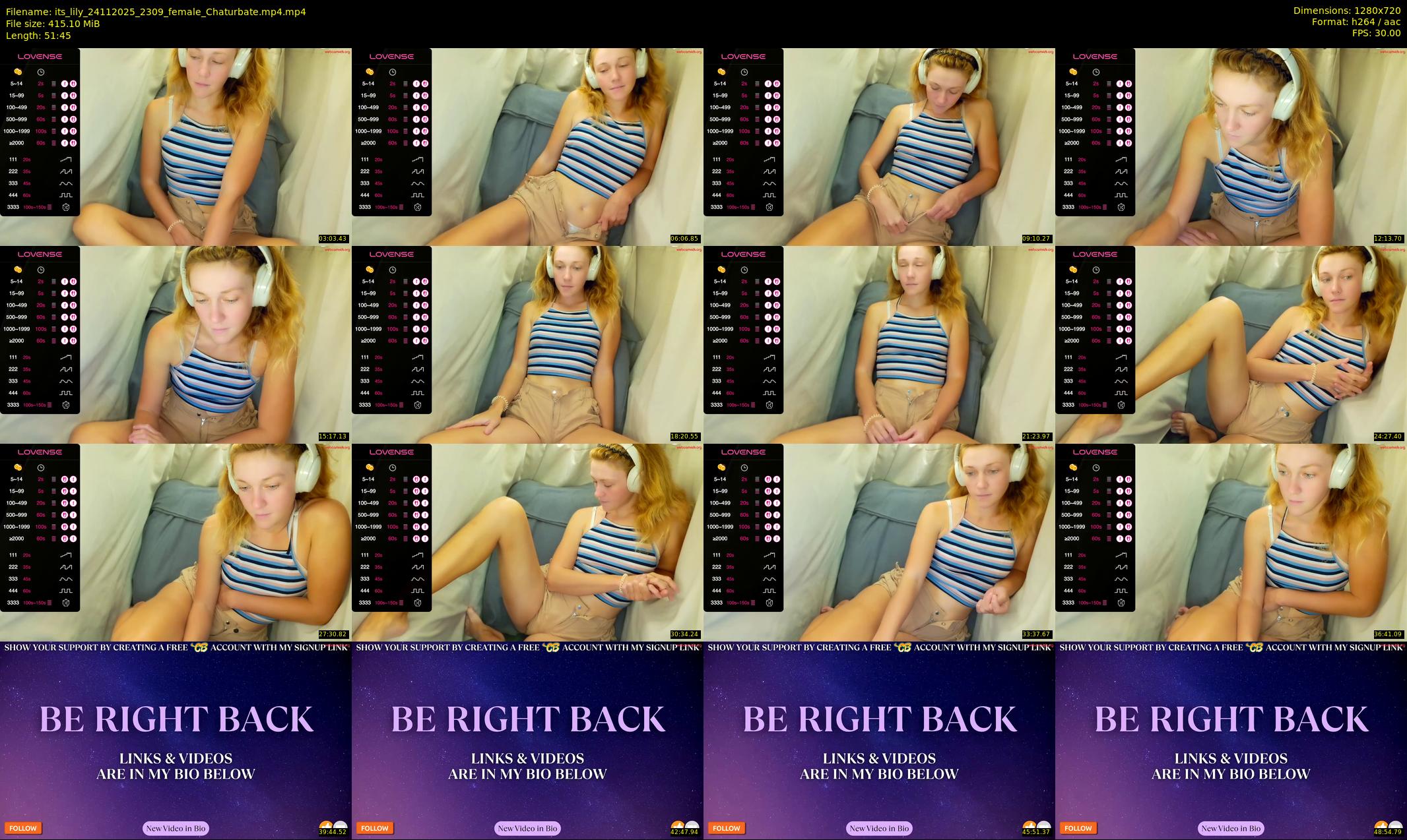 its_lily — 52 minute Chaturbate female cam show recording, 720p, Nov 24, 2025