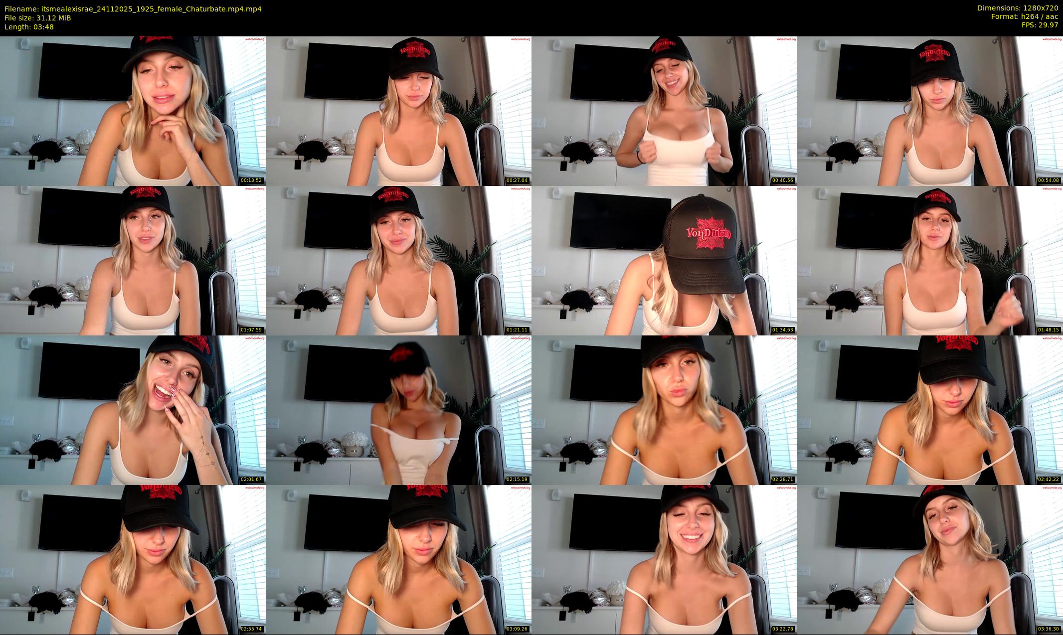 itsmealexisrae — 4 minute Chaturbate female cam show recording, 720p, Nov 24, 2025