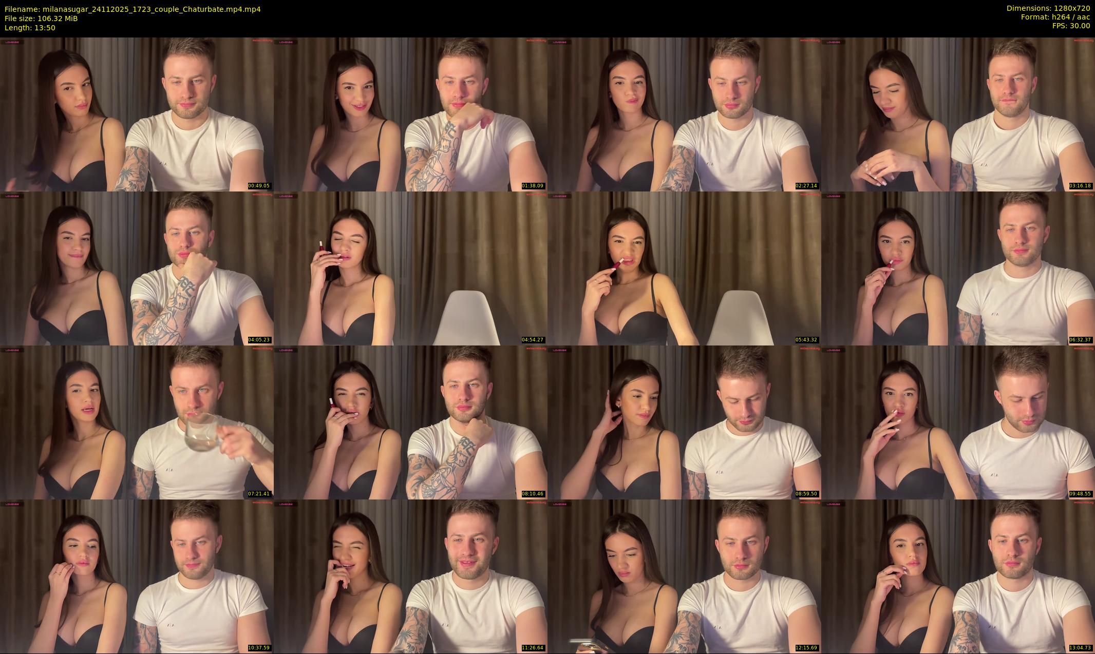 milanasugar — 14 minute Chaturbate couple cam show recording, 720p, Nov 24, 2025