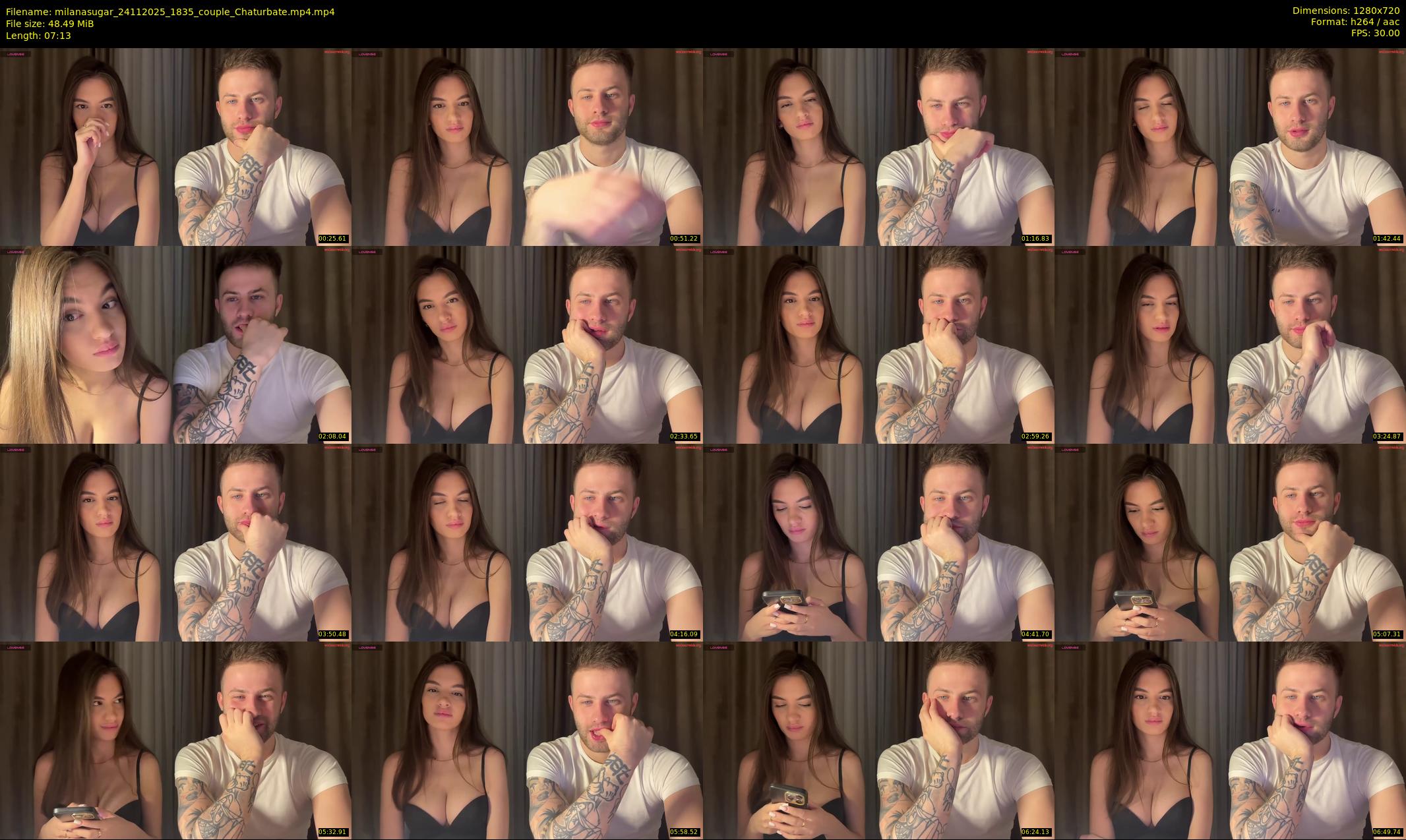 milanasugar — 8 minute Chaturbate couple cam show recording, 720p, Nov 24, 2025