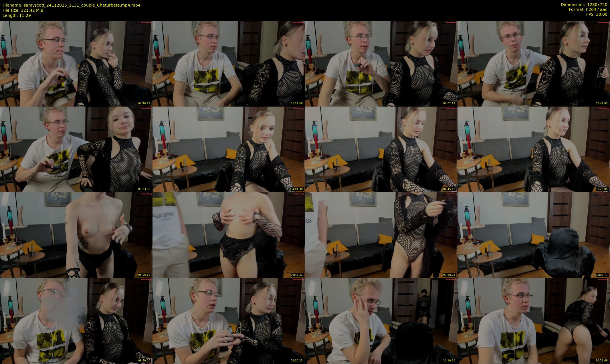 samyscott — 12 minute Chaturbate couple cam show recording, 720p, Nov 24, 2025