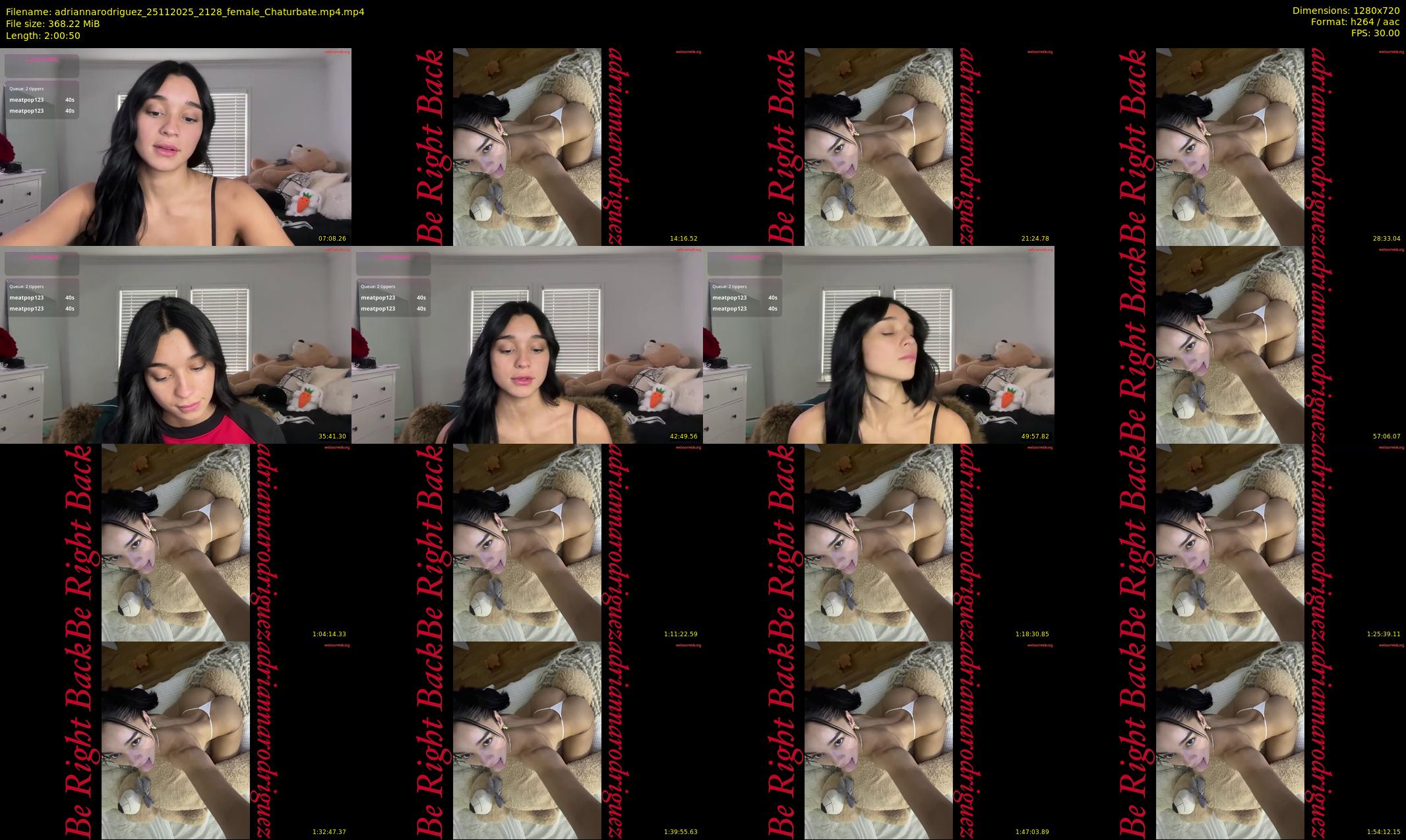 adriannarodriguez — 121 minute Chaturbate female cam show recording, 720p, Nov 25, 2025