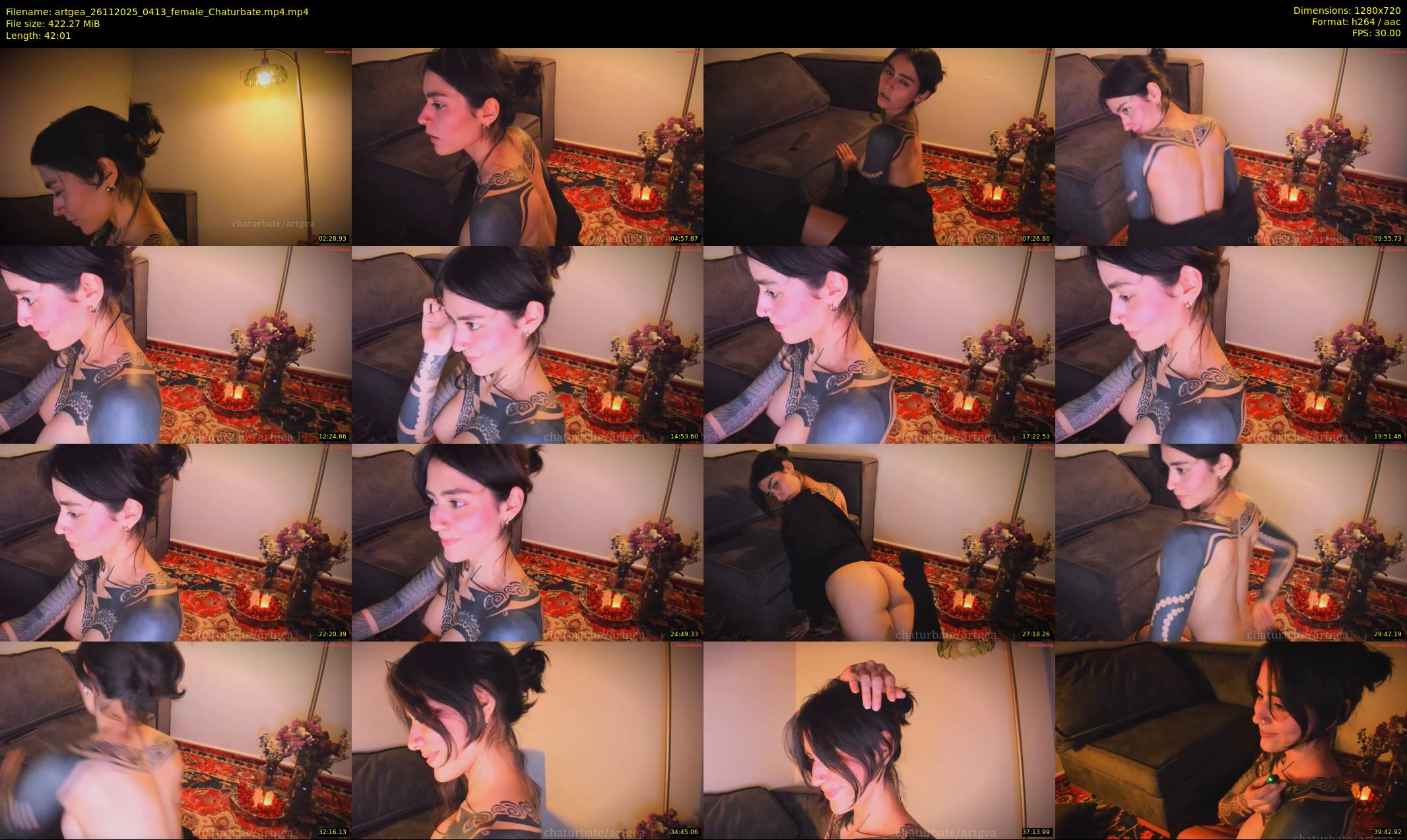 artgea — 43 minute Chaturbate female cam show recording, 720p, Nov 26, 2025