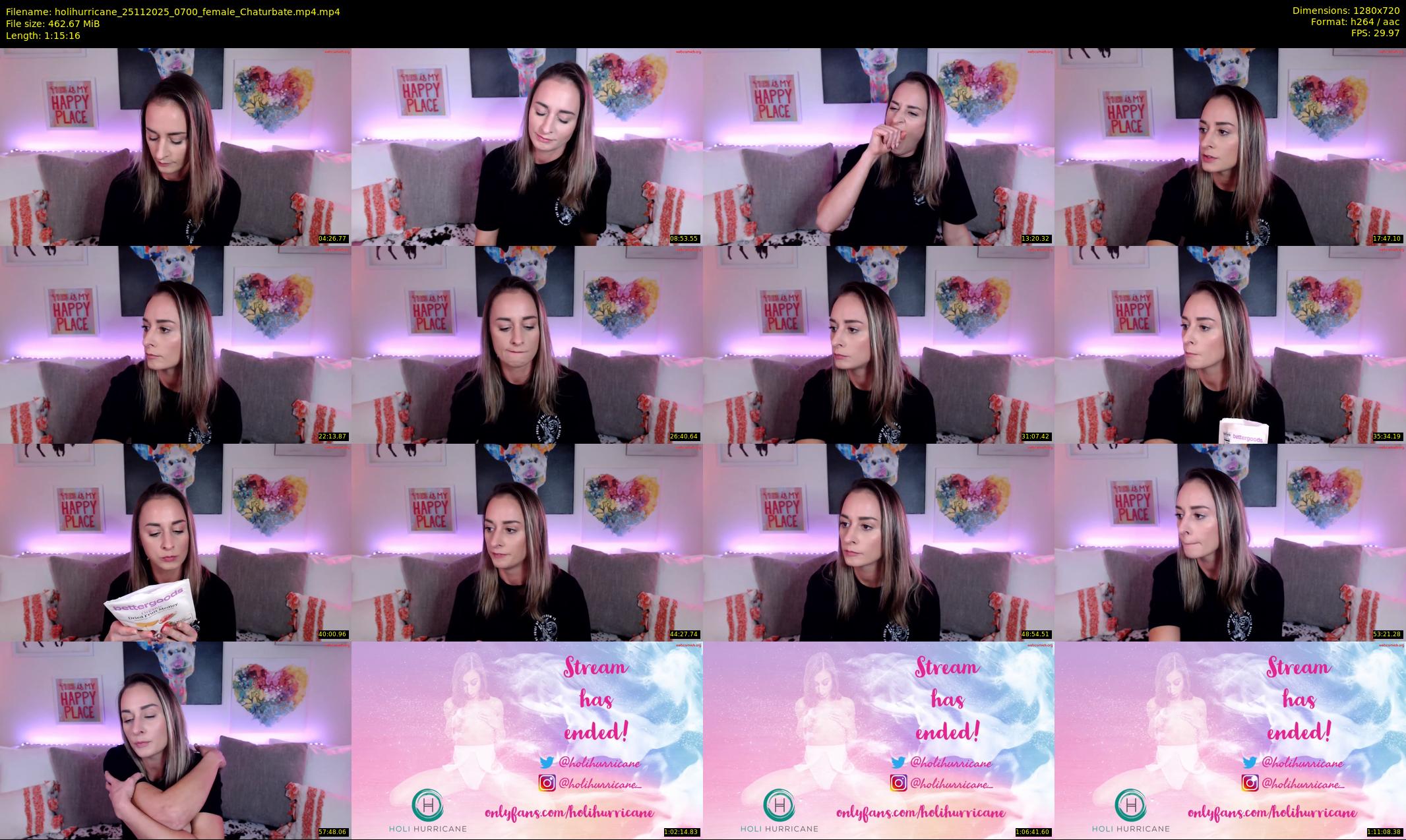 holihurricane — 76 minute Chaturbate female cam show recording, 720p, Nov 25, 2025