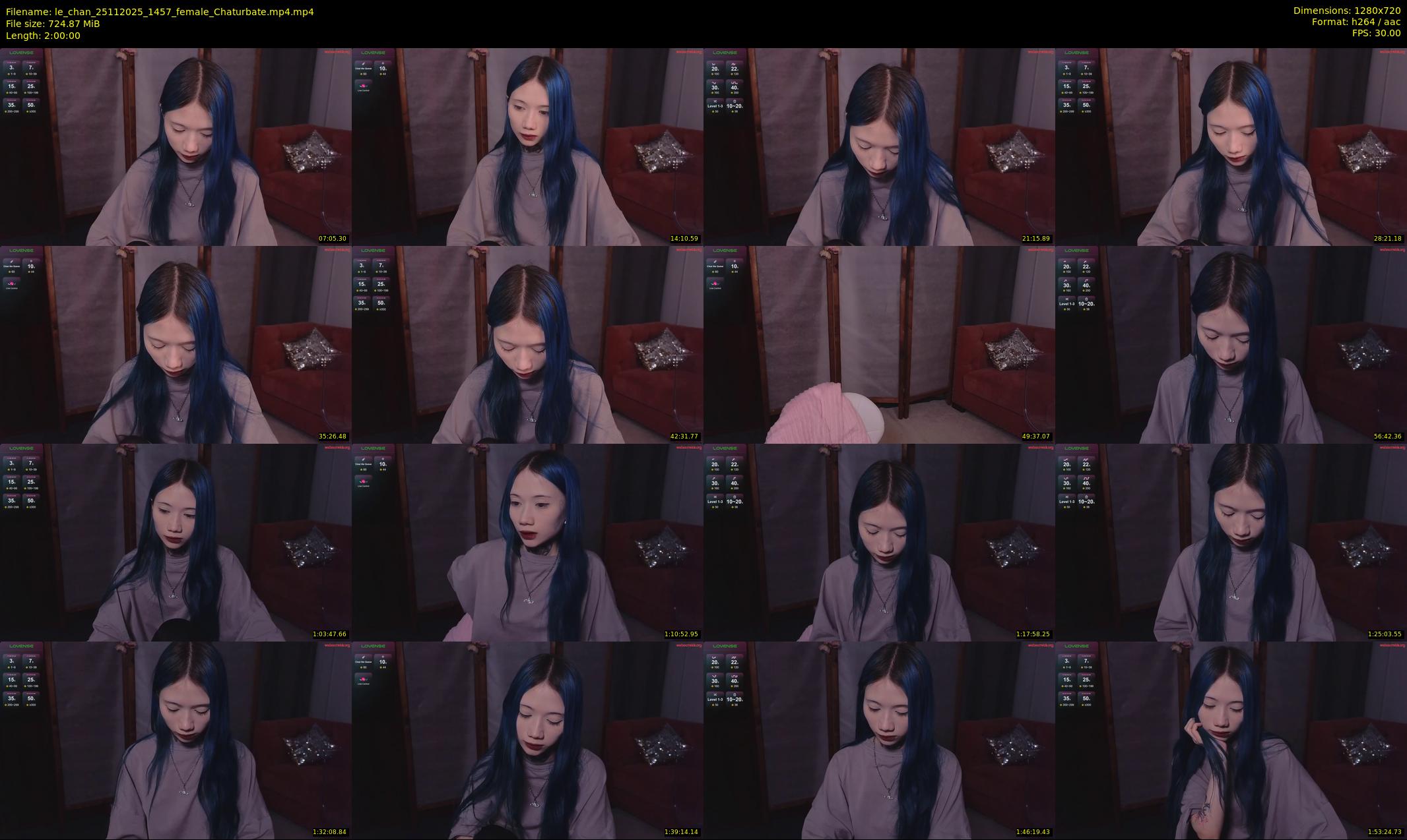 le_chan — 120 minute Chaturbate female cam show recording, 720p, Nov 25, 2025