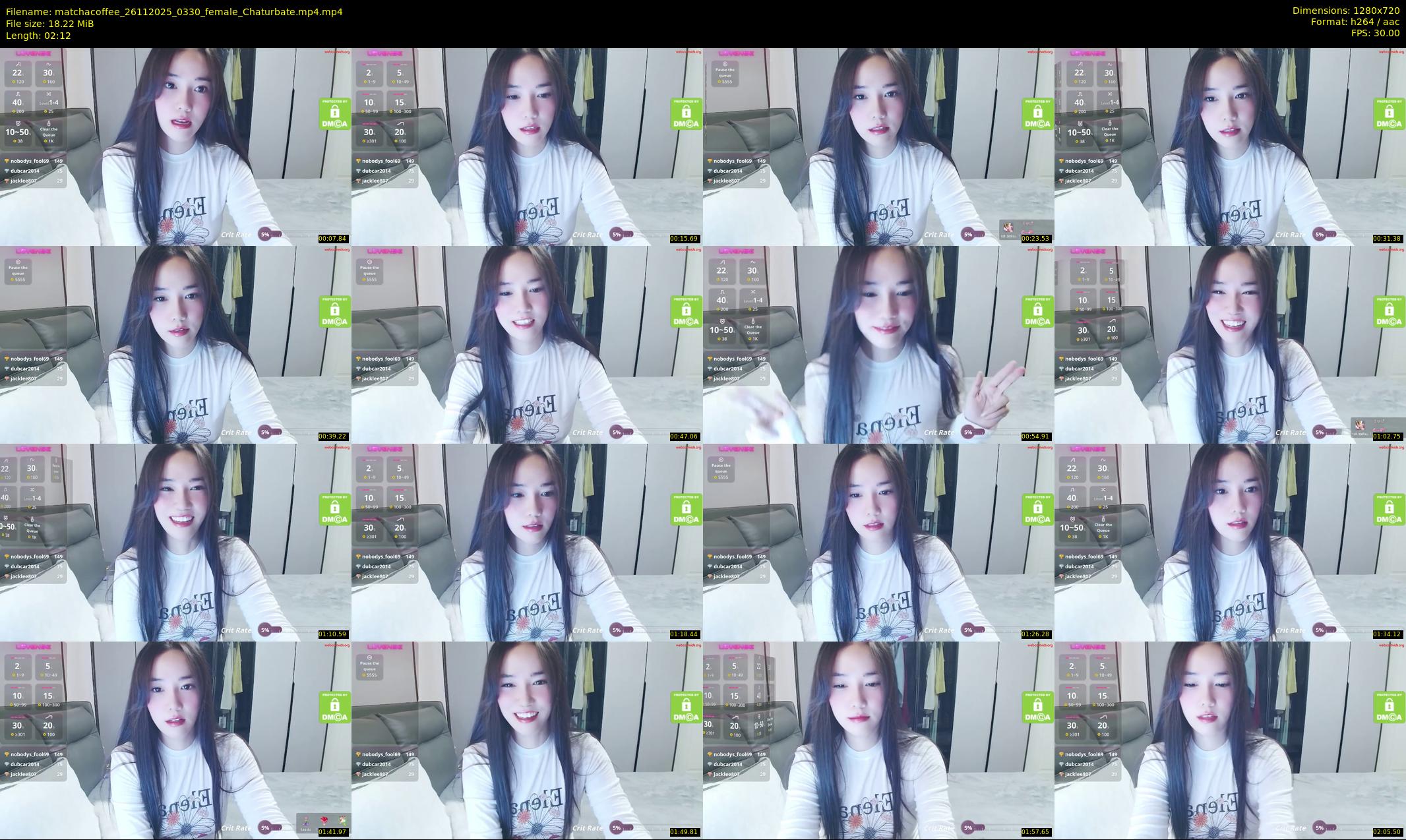 matchacoffee — 3 minute Chaturbate female cam show recording, 720p, Nov 26, 2025