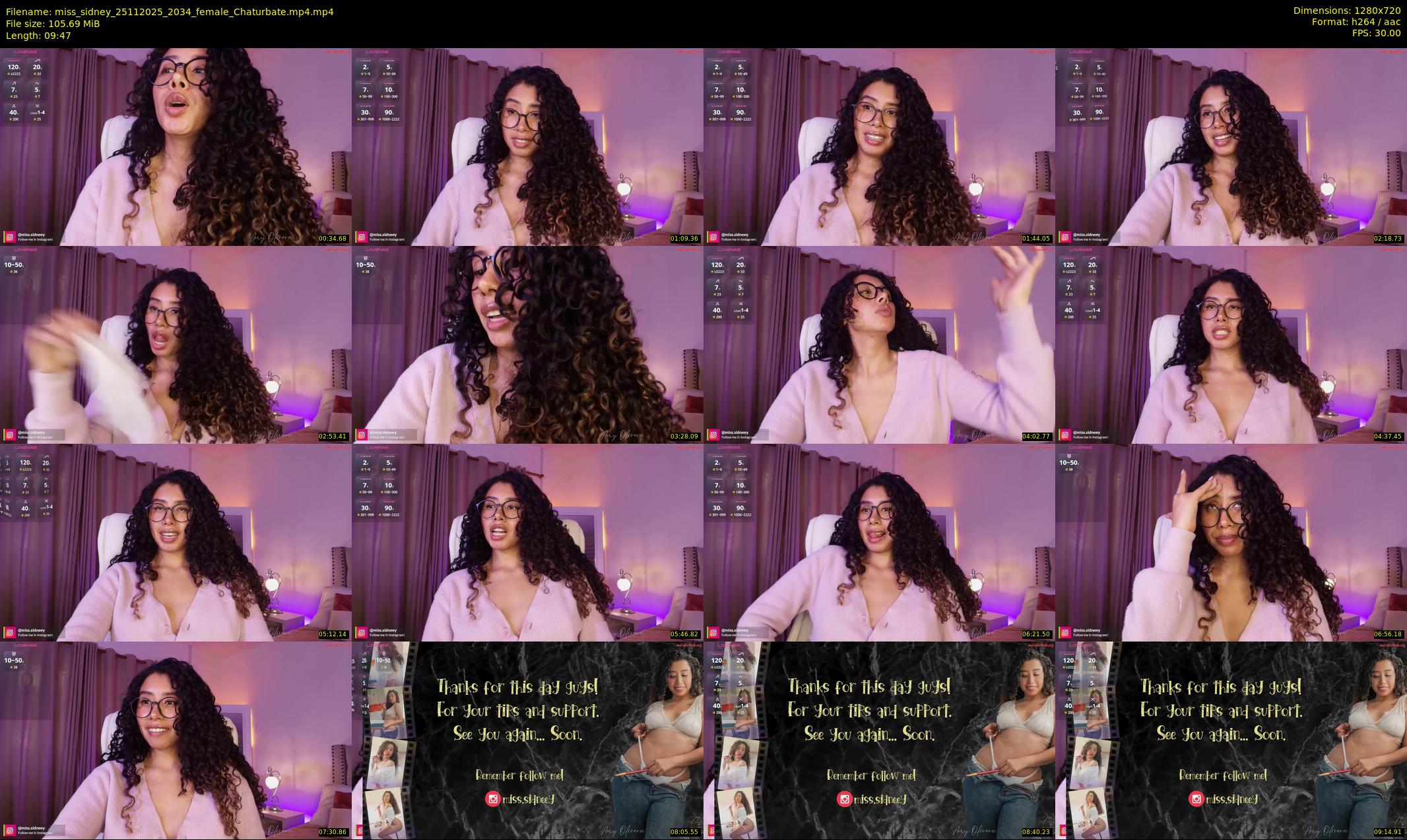 miss_sidney — 10 minute Chaturbate female cam show recording, 720p, Nov 25, 2025