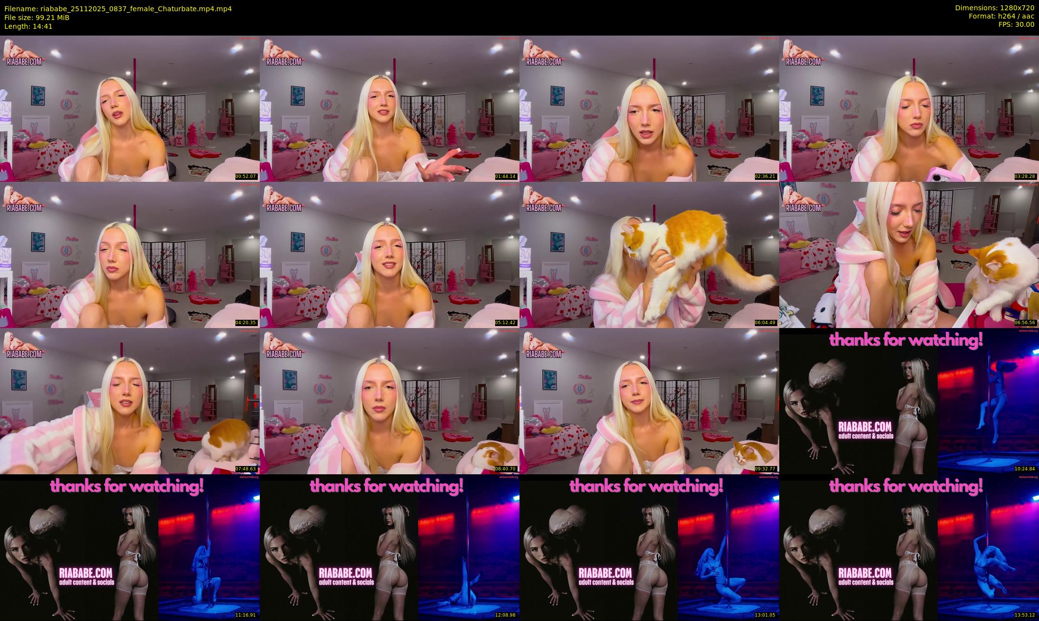 riababe — 15 minute Chaturbate female cam show recording, 720p, Nov 25, 2025