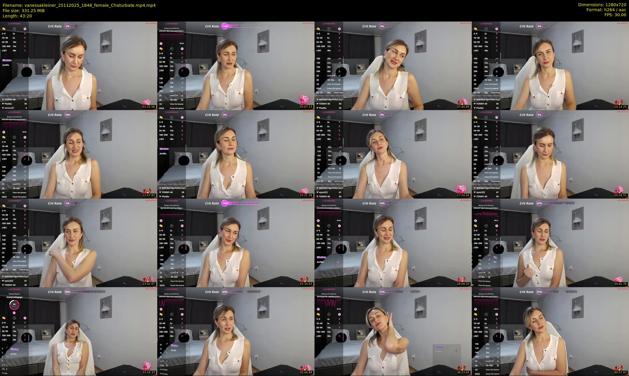 vanessakleiner — 44 minute Chaturbate female cam show recording, 720p, Nov 25, 2025