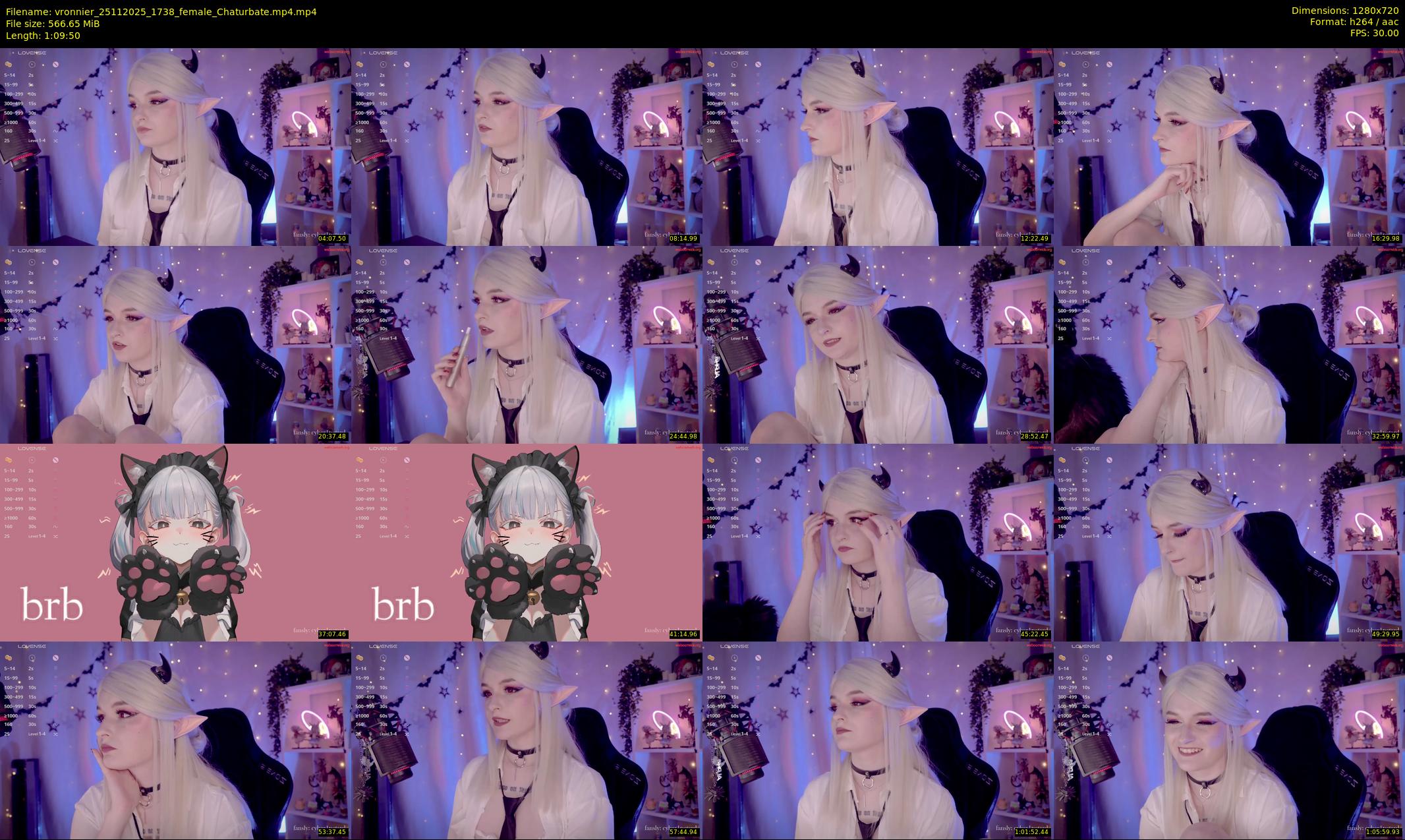 vronnier — 70 minute Chaturbate female cam show recording, 720p, Nov 25, 2025