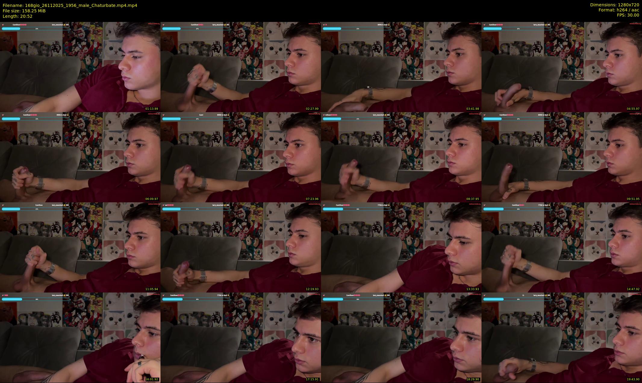 168gio — 21 minute Chaturbate male cam show recording, 720p, Nov 26, 2025