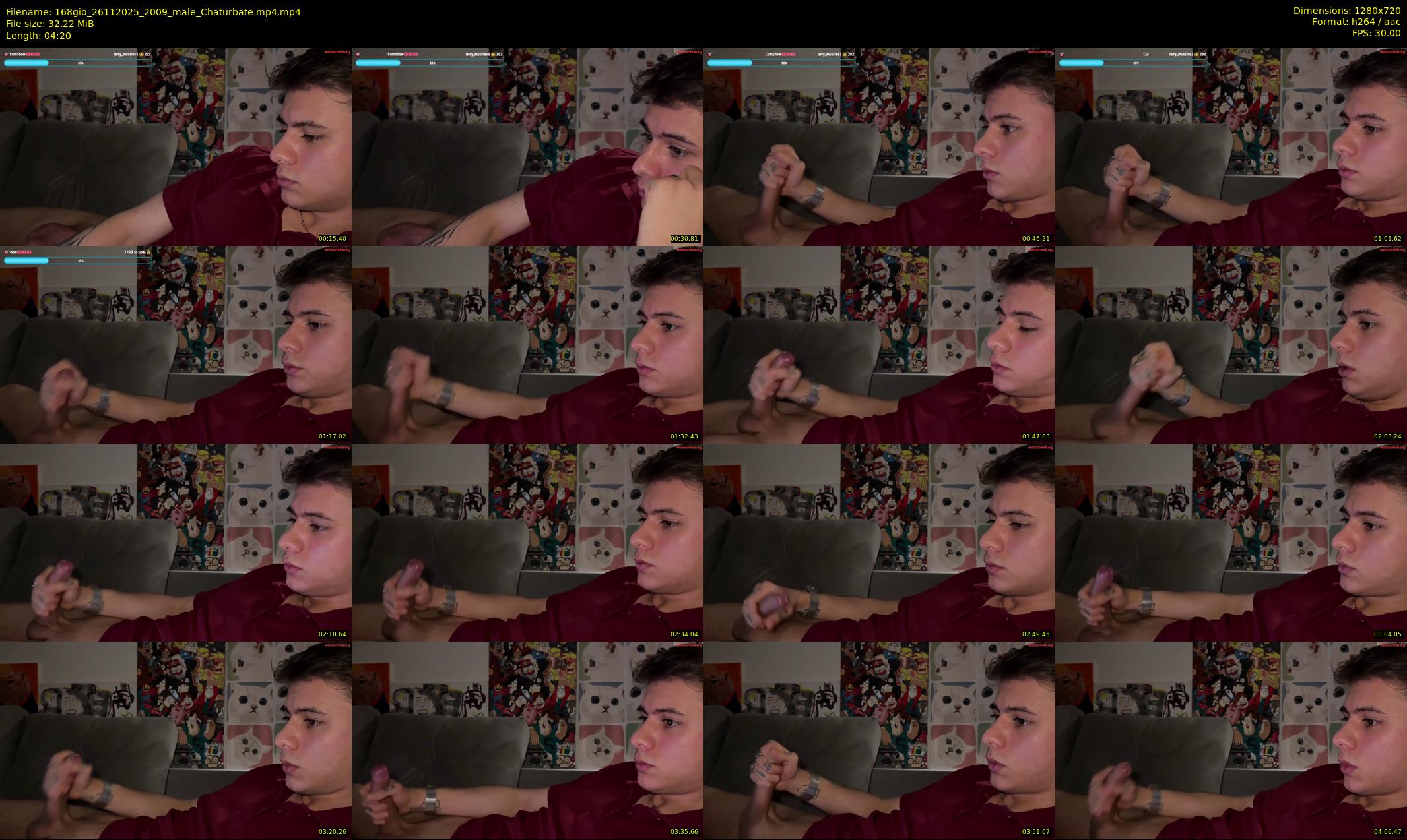 168gio — 5 minute Chaturbate male cam show recording, 720p, Nov 26, 2025
