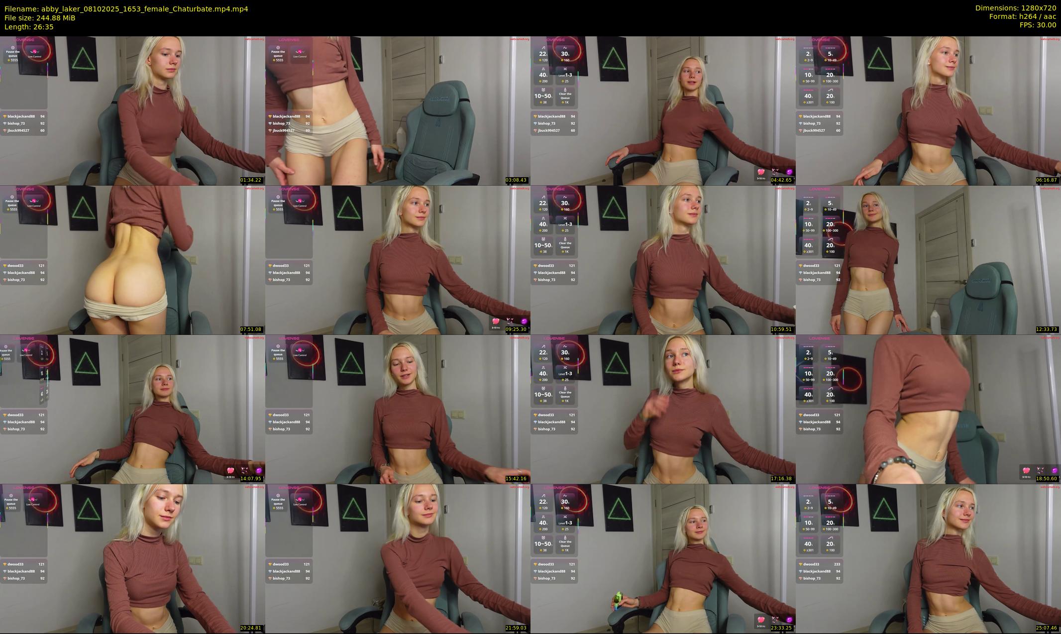 abby_laker — 27 minute Chaturbate female cam show recording, 720p, Oct 8, 2025