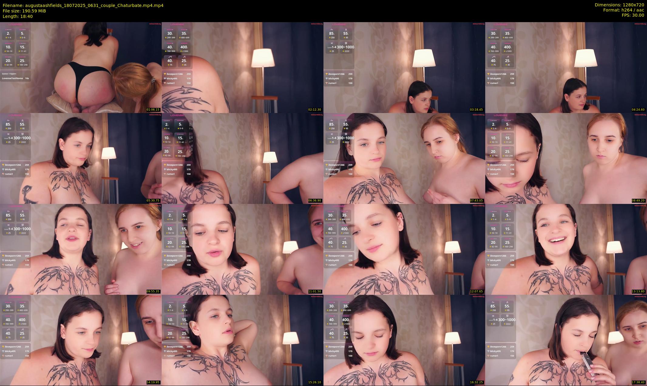 augustaashfields — 19 minute Chaturbate couple cam show recording, 720p, Jul 18, 2025