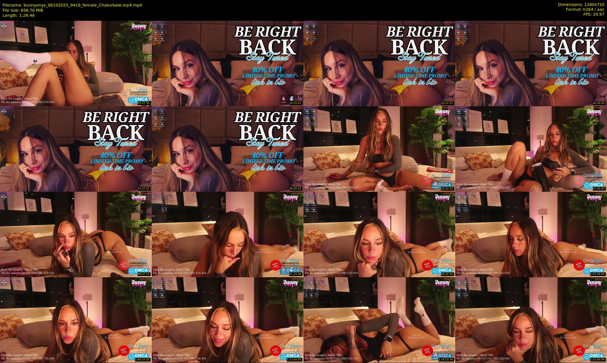 bunnyonyx — 87 minute Chaturbate female cam show recording, 720p, Oct 6, 2025