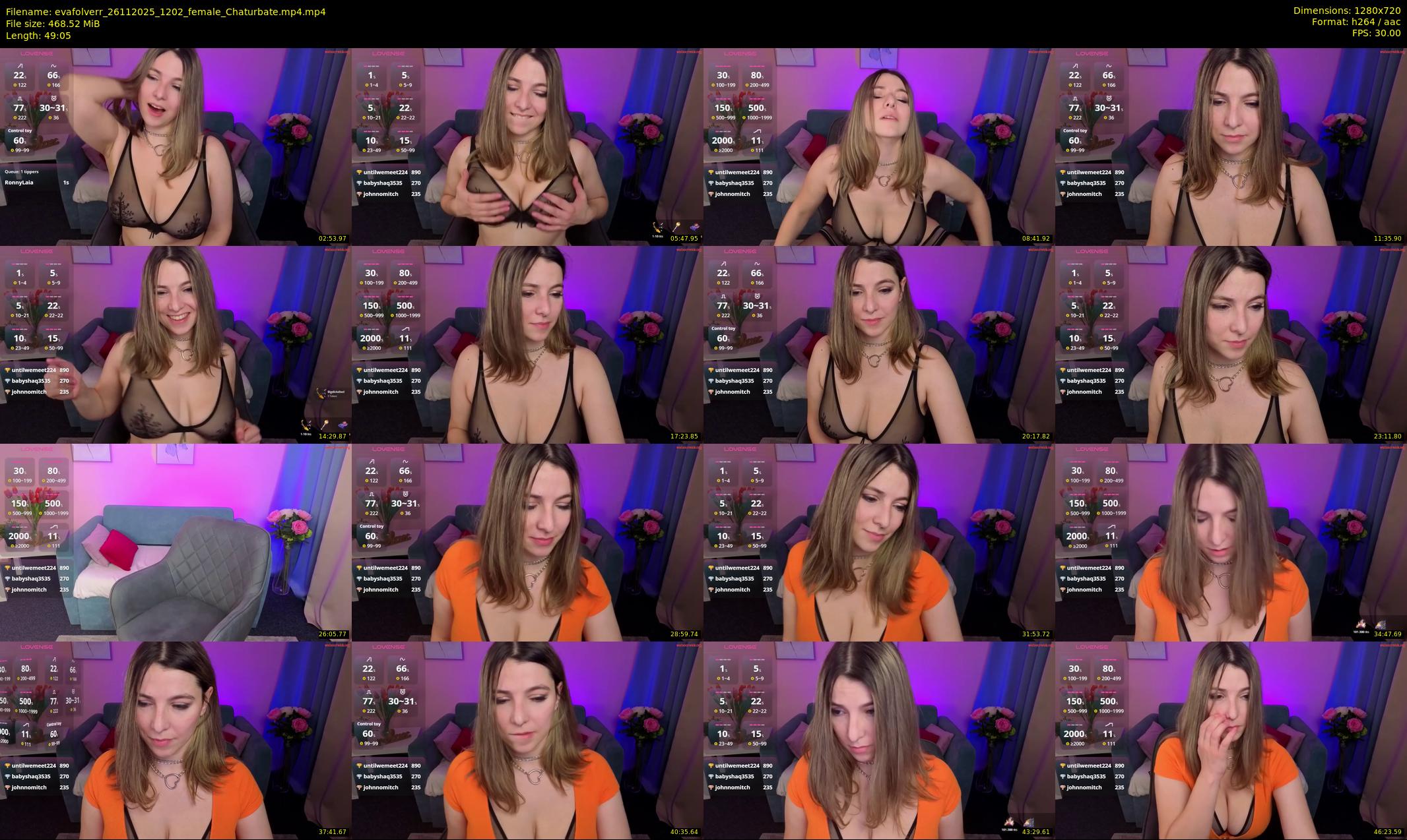 evafolverr — 50 minute Chaturbate female cam show recording, 720p, Nov 26, 2025