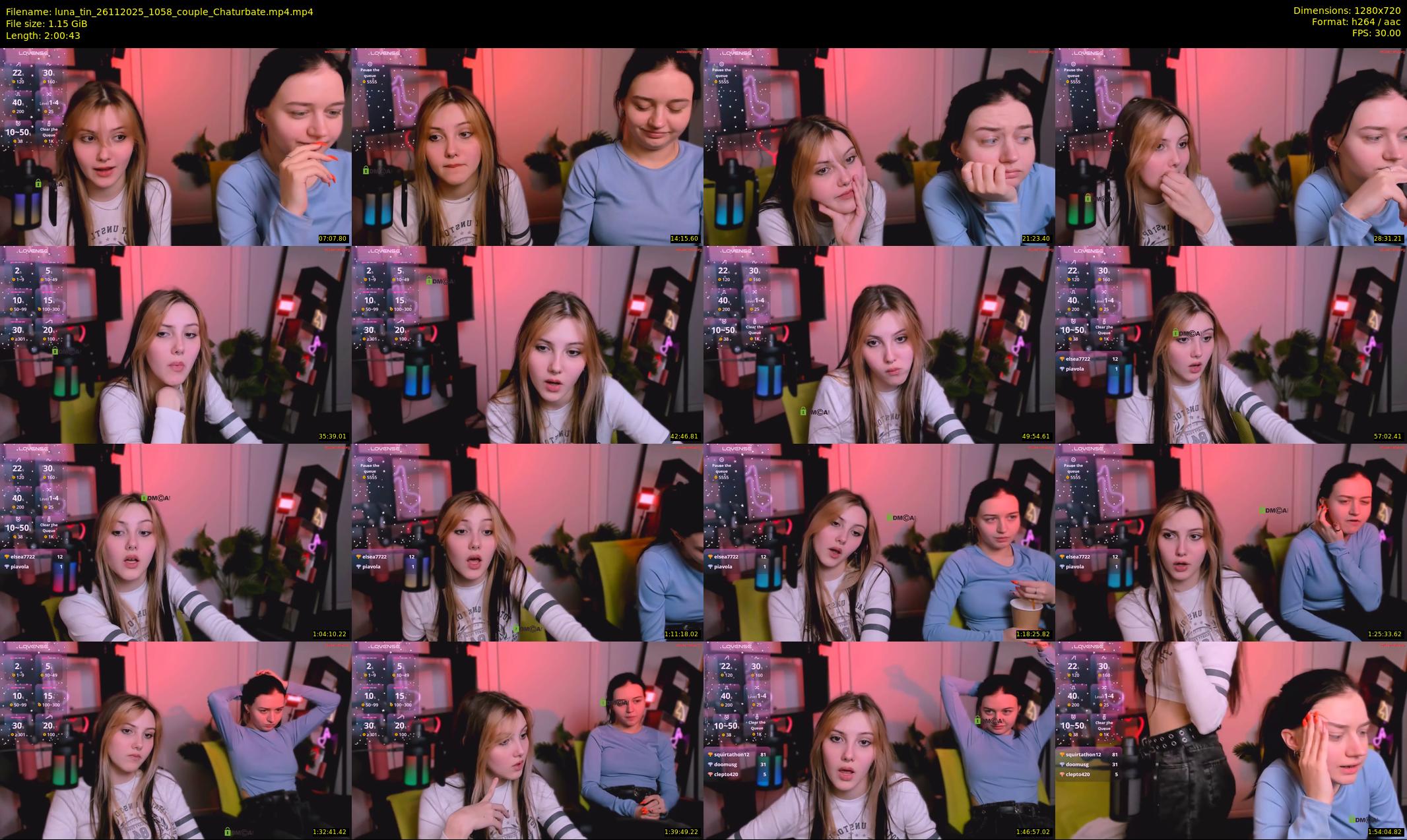 luna_tin — 121 minute Chaturbate couple cam show recording, 720p, Nov 26, 2025