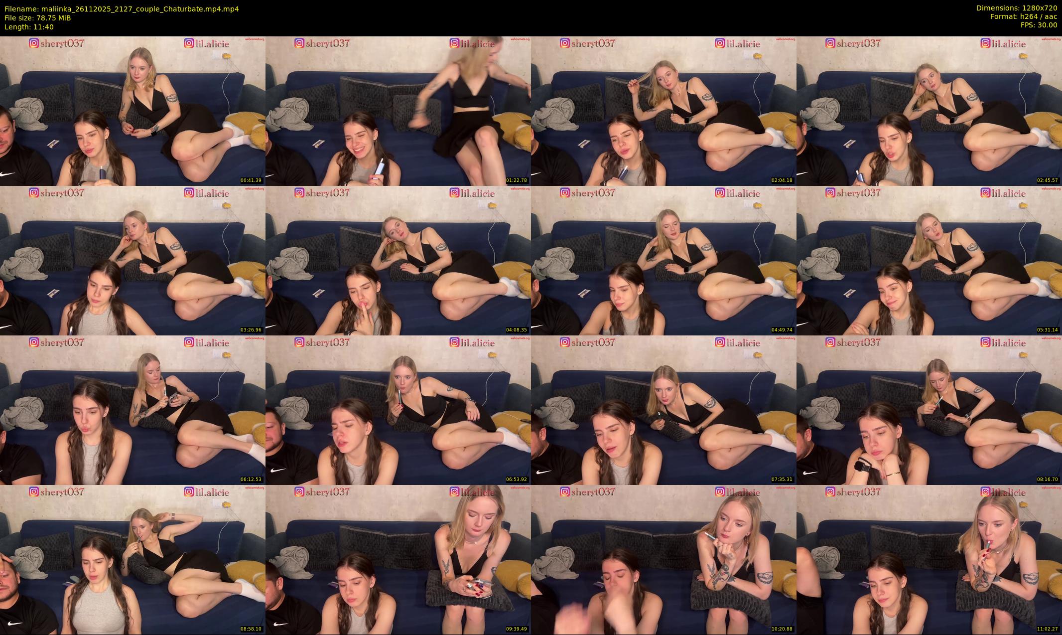 maliinka — 12 minute Chaturbate couple cam show recording, 720p, Nov 26, 2025